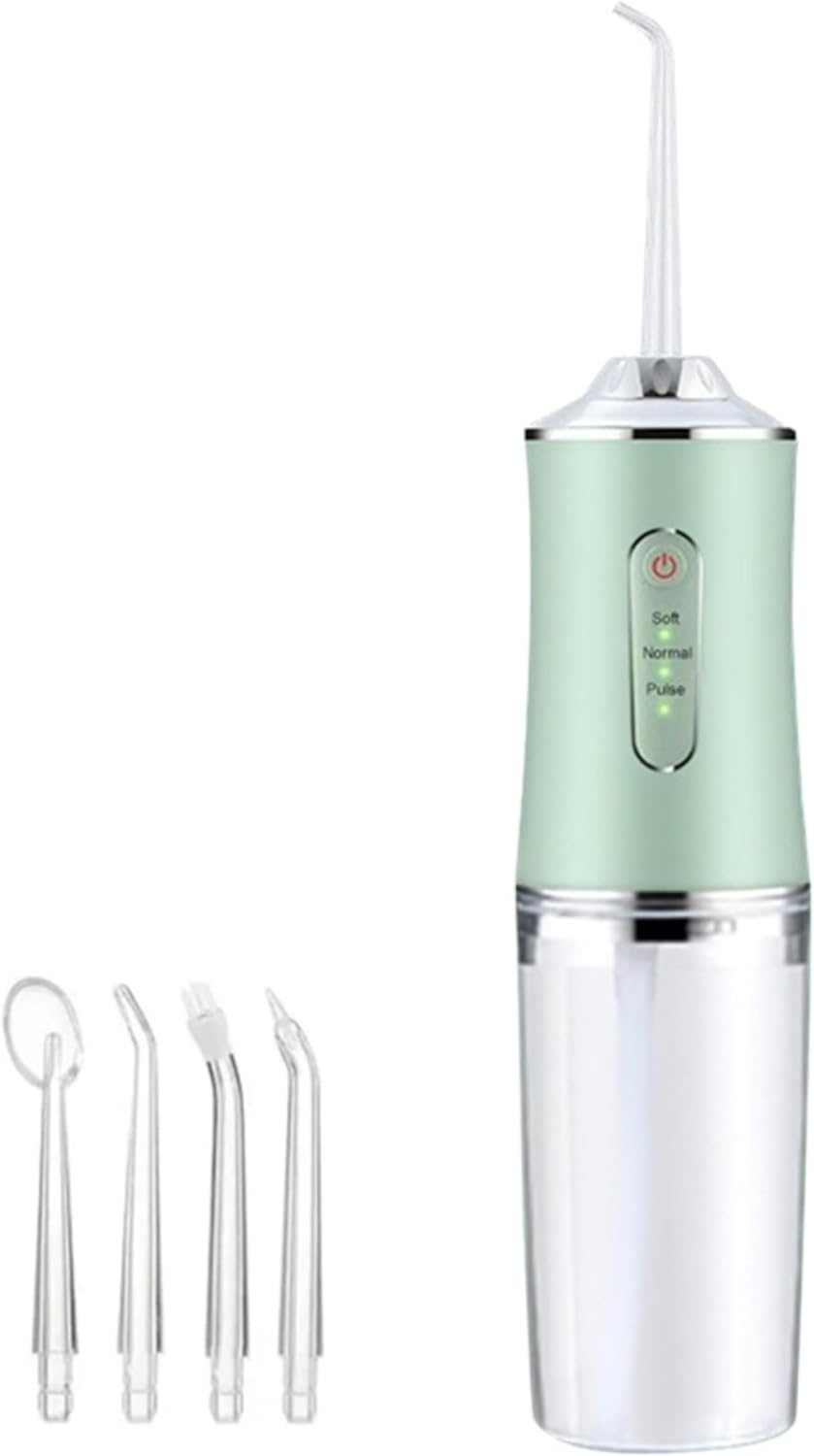 Water-Flosser-Teeth-Cleaner, Rechargeable - Waterproof, Portable Cordless Dental Oral Irrigator, Water Flossers for Teeth, 3 Modes 4 Nozzles, for Home&Travel (Pink)