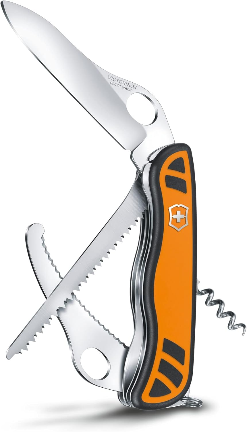Victorinox Swiss Army Pocket Knife Hunter XT Grip Large with 6 Functions, Orange