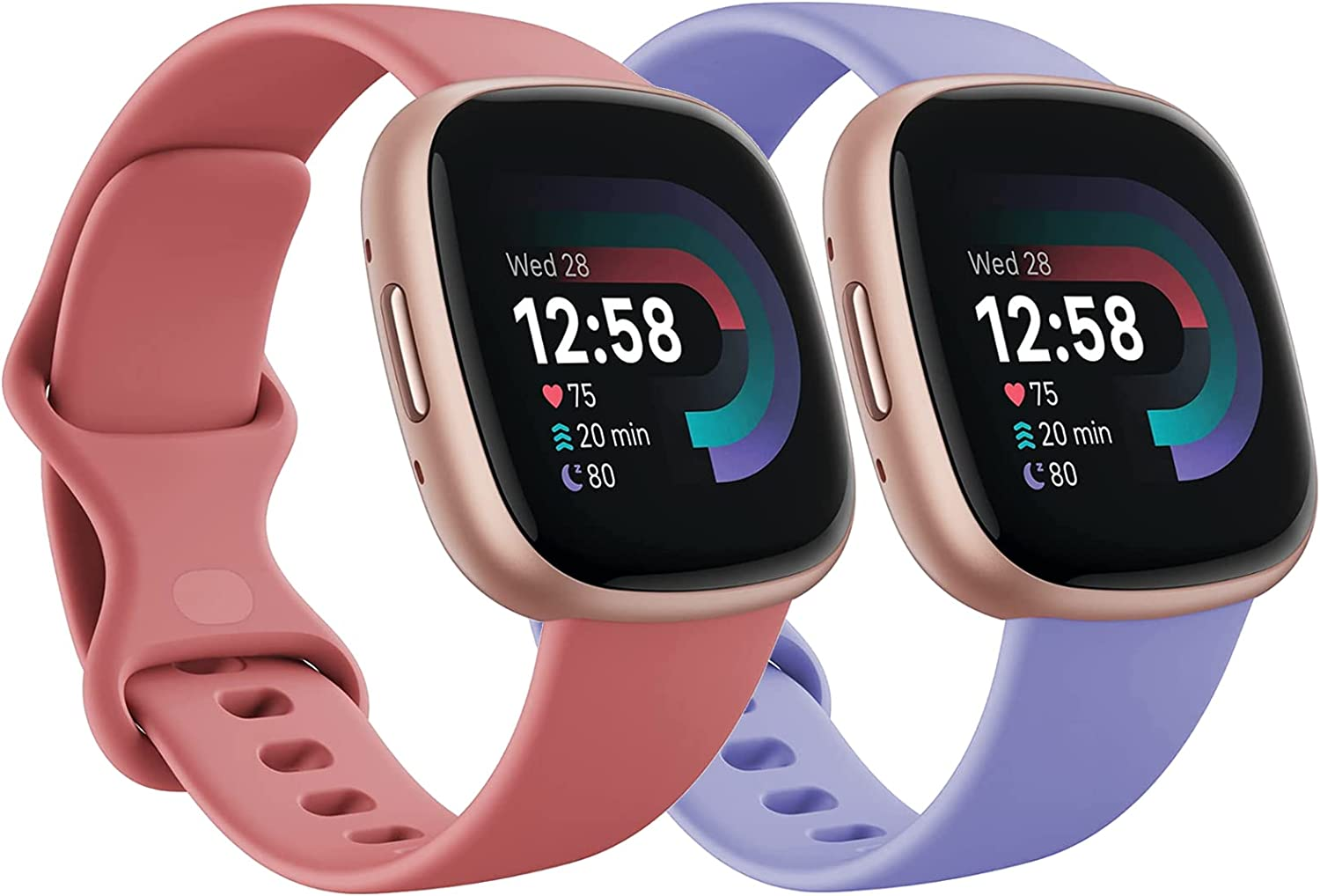 Band for Fitbit Versa 4 Versa 3 Bands, Sense 2 Band & Sense Band, Soft Silicone Sport Watch Strap Replacement Wristband for Fitbit Versa 4 / Versa 3 / Sense 2 / Sense, Women Men Small Large, 2 Pack image number 3