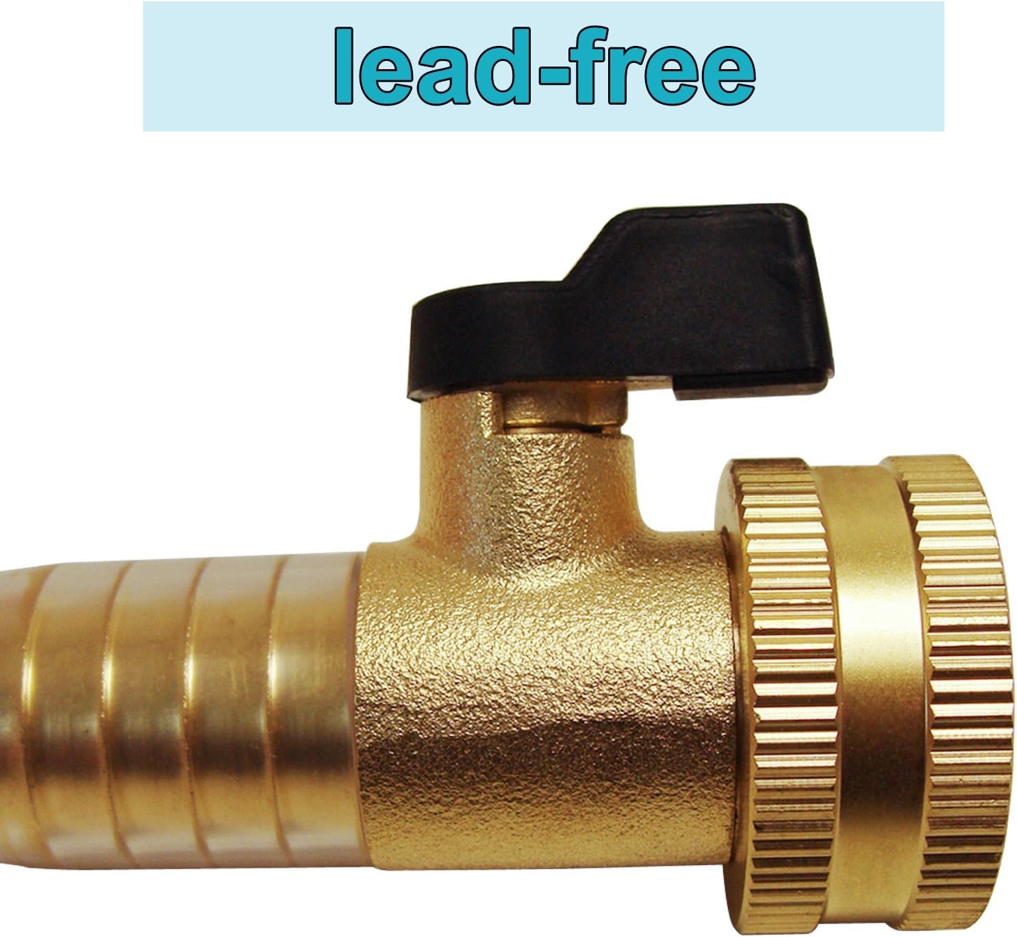 Brass RV Water Tank Filler - Caravan Accessories W/Shutoff Valve Eliminate Line Backflow Lead-Free Bevelled 5/8'' Fill Tube image number 2