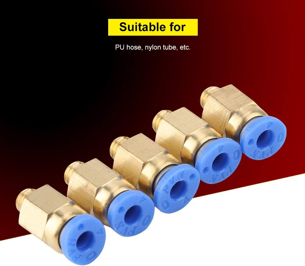 Ejoyous 5 PCS PC4-M6 Straight-Through Pneumatic Connectors, 304 Stainless Steel, 6Mm Thread Compact & Stylish, for PU Hose/Nylon Tube (PTFE Tube OD 4Mm) image number 1