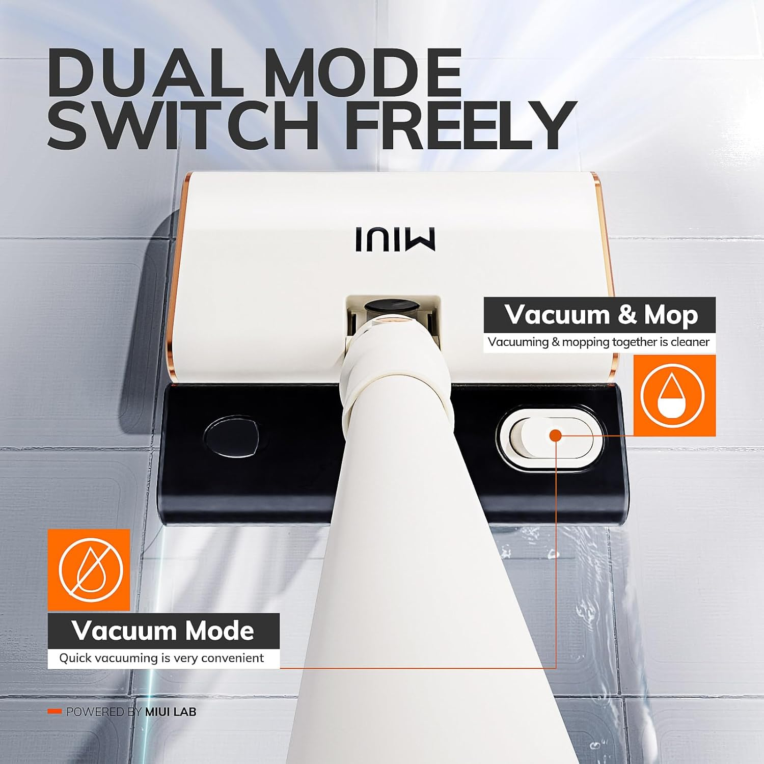 MIUI Wet Dry Vacuum Cleaner, All-In-One Stickvac with Mop, Solution for Multi-Surface, Perfect for Hardwood, Tile, Marble, Area Rug & More, Corded, Safe for Homes with Children and Pets