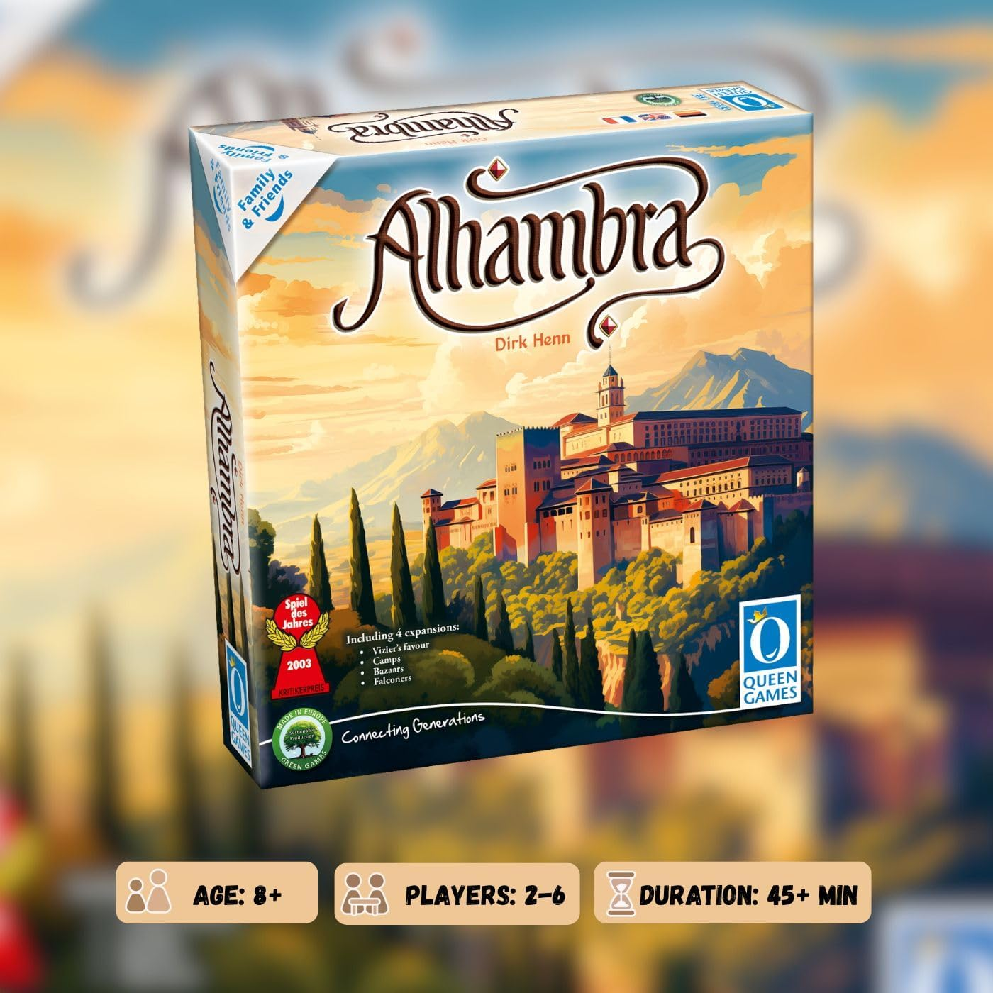 Queen Games Alhambra Board Game for 2-6 Players, Ages 8+, Compact Edition image number 2