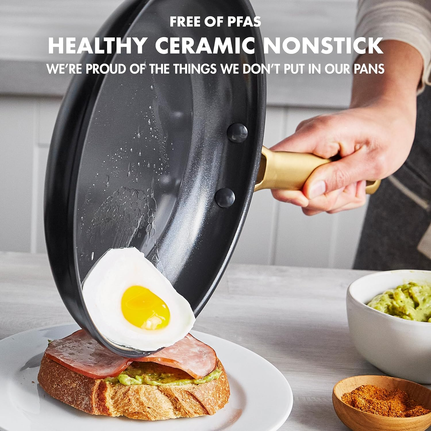 Greenpan Reserve Hard Anodized Healthy Ceramic Nonstick 5 Piece Cookware Pots and Pans Set, Gold Handle, Pfas-Free, Dishwasher Safe, Oven Safe, Black image number 1