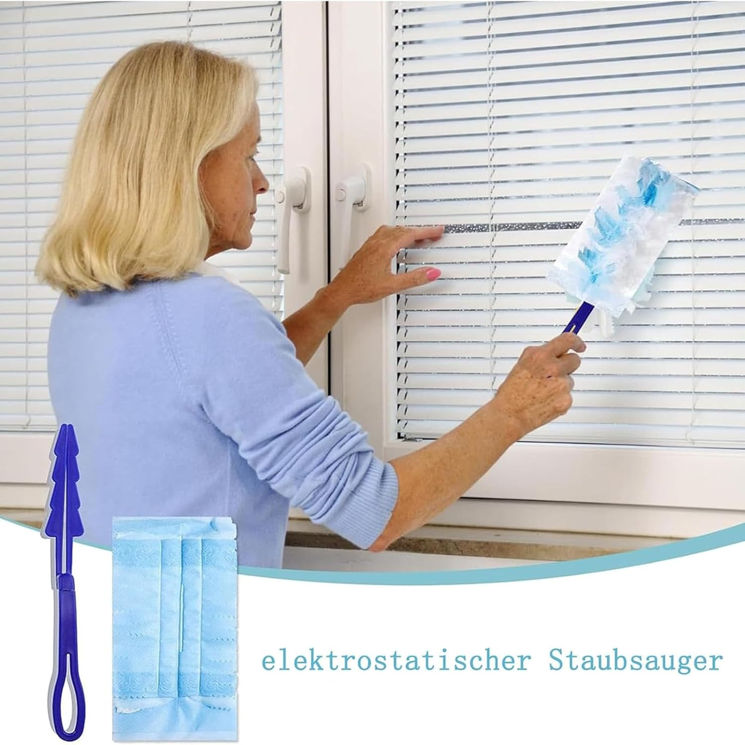 Pack of 20 Dust Magnet Refill Pack, 1 Duster, Floor Mop, Duster, Compatible with Dusters, Holds 3X More Dust & Hair and Closes Them image number 2