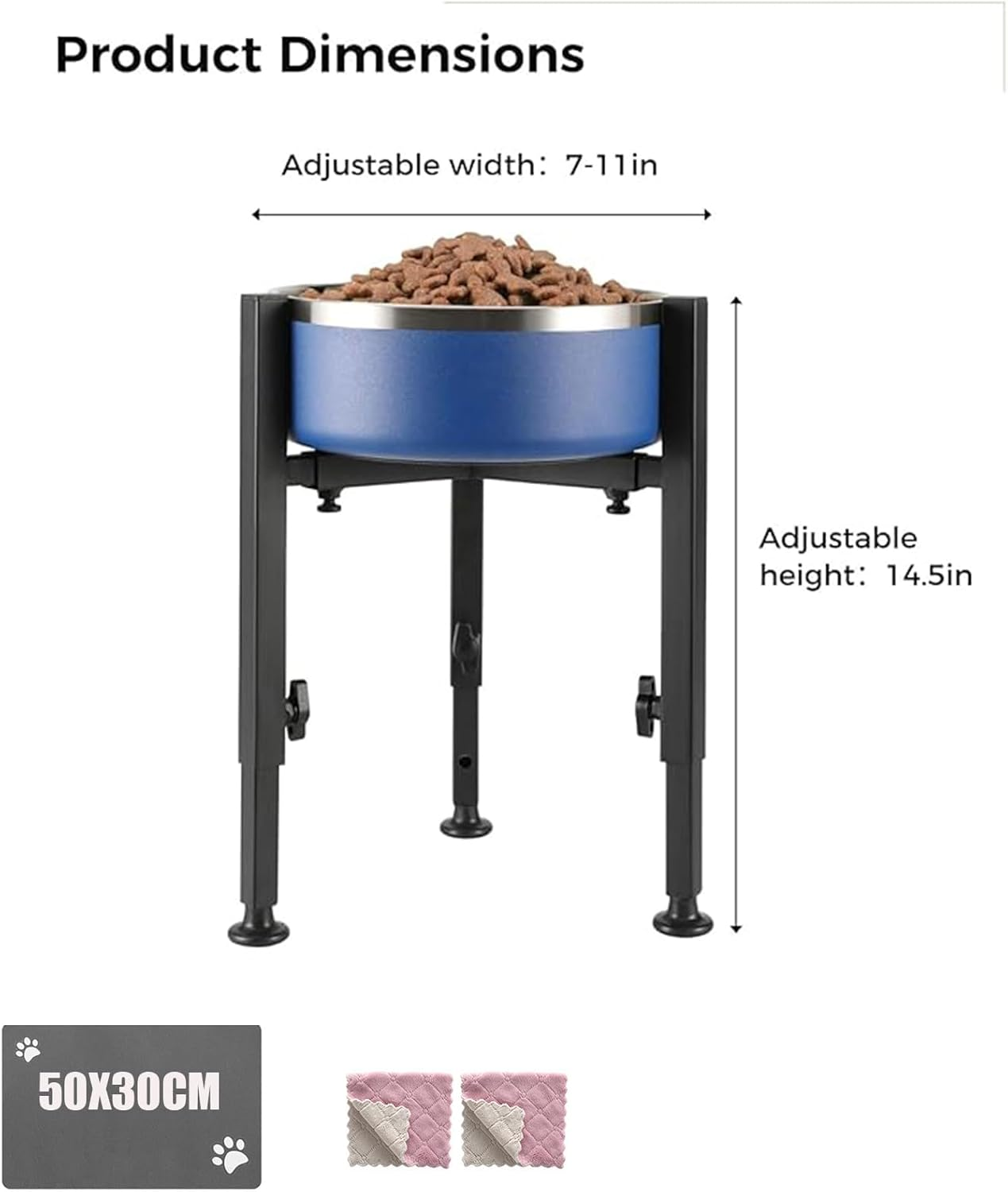 Dog Bowl Stand,Adjustable Elevated Dog Bowl Stand,Metal Canine Feeder Base, Pet Water and Food Container Platform, Pet Bowl Holder for Large, Medium & Small Dogs (Single Bowl Holder) image number 5