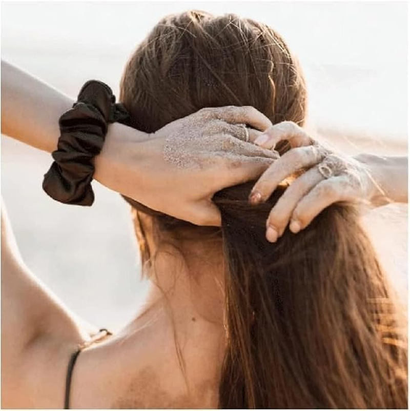 12Pca Satin Silk Scrunchies, Hair Sleeping Tie, Big Loop Ponytail Clip, Stretch Headband for Girls with Thick and Thin Curls image number 3