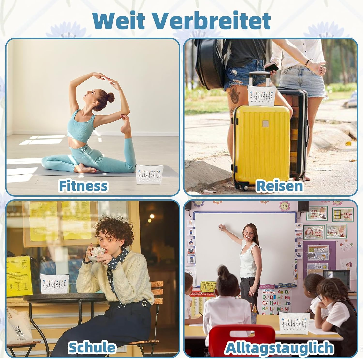 Cosmetic Bag, Christian Writing Make up Bag for Women, Travel Toiletry Bag Made of Waterproof Material Organiser for Travel, Gym, Work image number 2