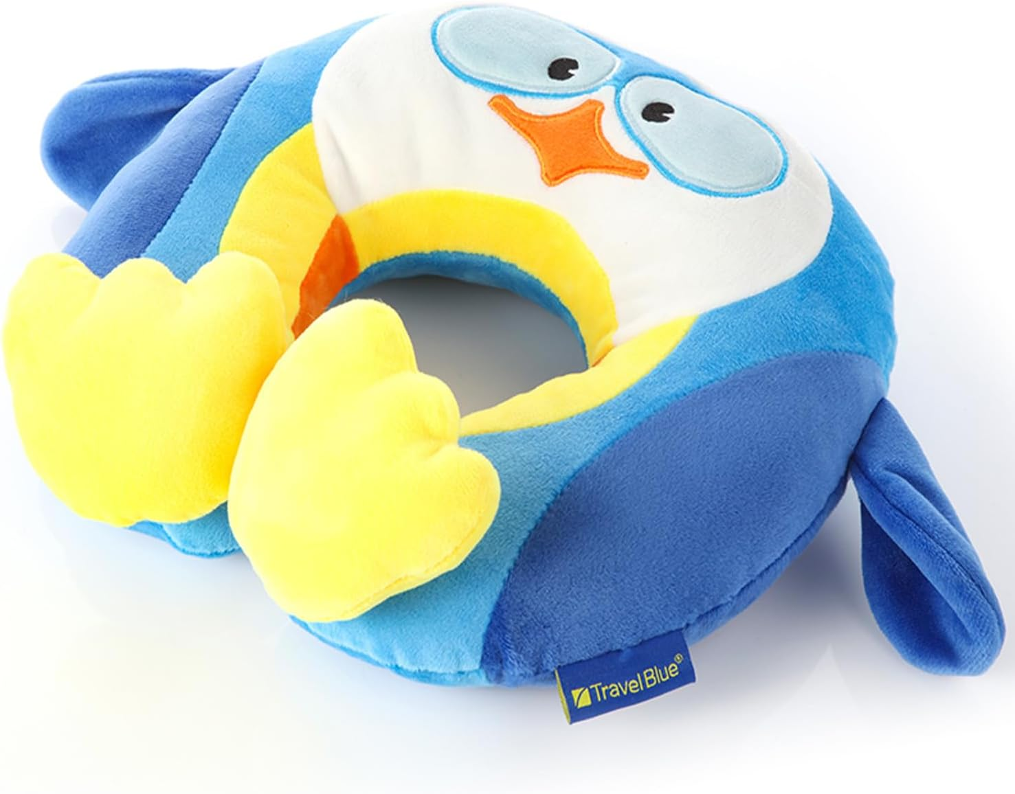 Travel Blue Puffy the Penguin Kids Travel Neck Pillow &ndash; Soft Penguin-Shaped Travel Pillow for Toddlers and Children &ndash; Comfortable Car and Plane Neck Support