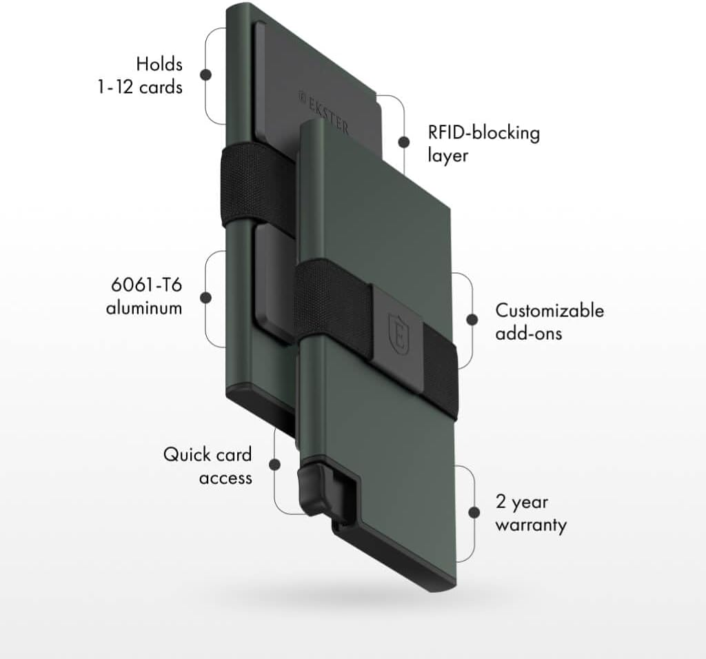 Ekster: Aluminum Cardholder - 0.2-Inch Slim Minimalist Wallet with Expandable Backplate - RFID Blocking Layer for Data Protection - Durable Space-Grade 6061-T6 Aluminum - 1-15 Card Storage Capacity image number 3
