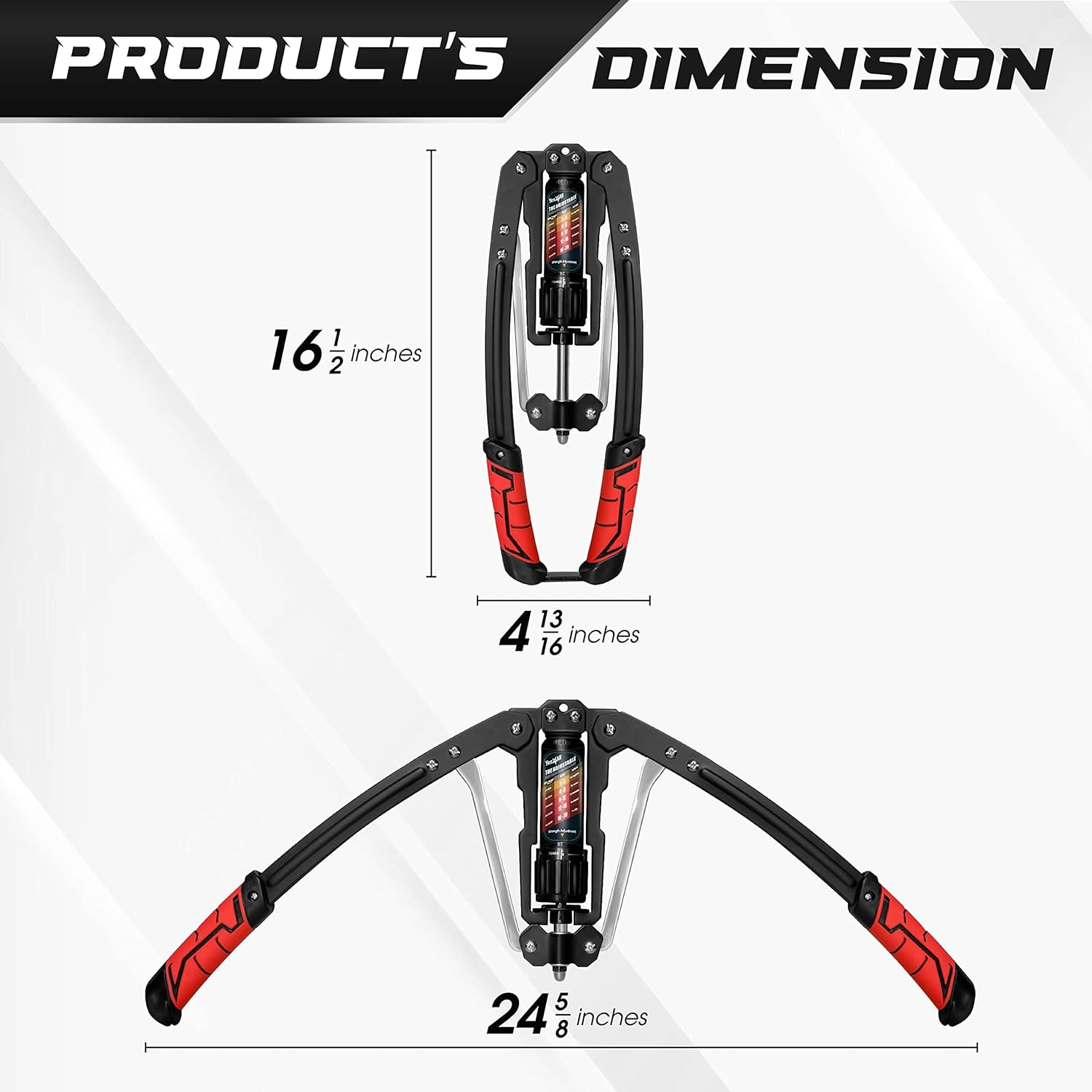 Yes4All Hydraulic Power Twister Bar 22-440 Lbs for Arm Exercise Equipment - Golden Ratio Triangle Structure, Adjustable Knot, Non-Slip PU Handles, Storage Lock image number 4