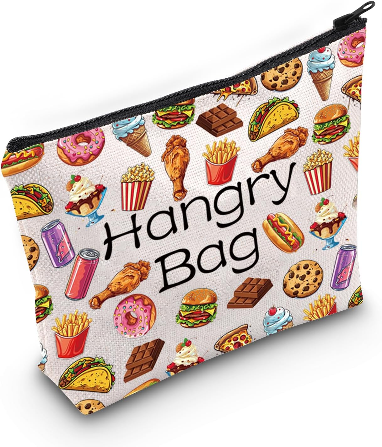 JXGZSO Funny Foodie Gift Hangry Bag Snack Travel Makeup Bags Emergency Snacks Food Storage Bag Snack Lover Gift image number 1