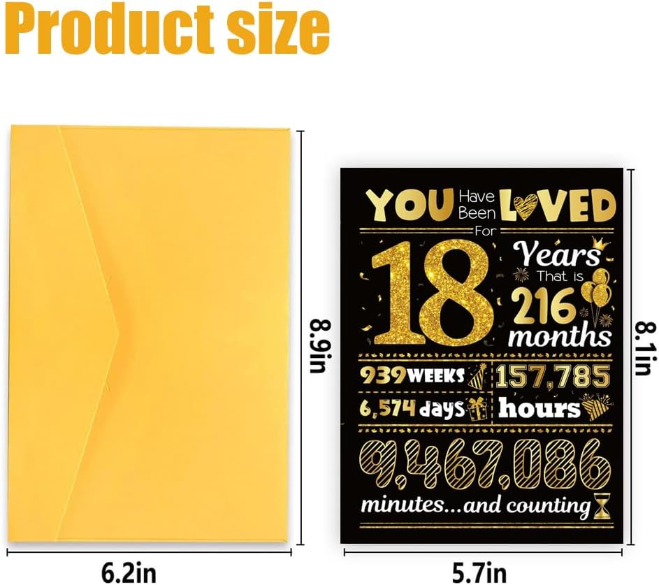 Happy Birthday Card, Birthday Decorations for Boys and Girlshappy Birthday Card for Him or Her (18Th) image number 2