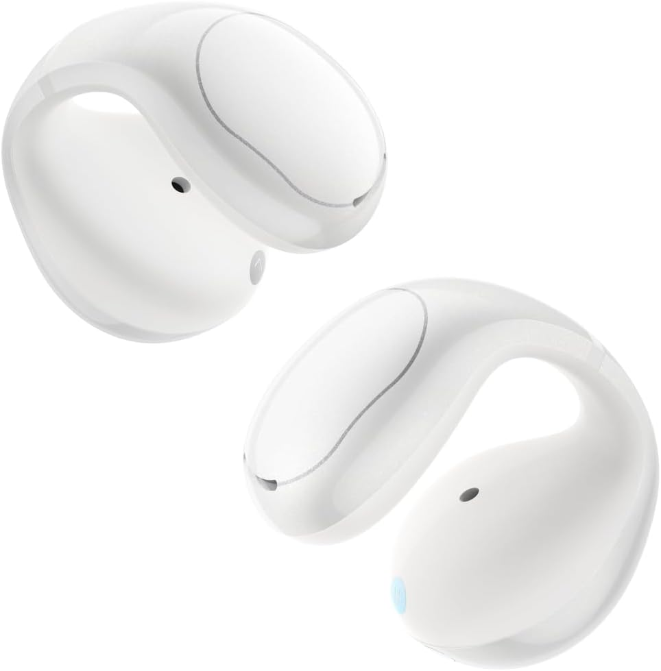 Soundcore C30I by Anker, Open-Ear Earbuds, Clip-On Headphones, Lightweight Comfort, Stable Fit, Firm-Shell Design, Attachable Ear Grips, Big Drivers for Clear Audio, 30H Play (White)