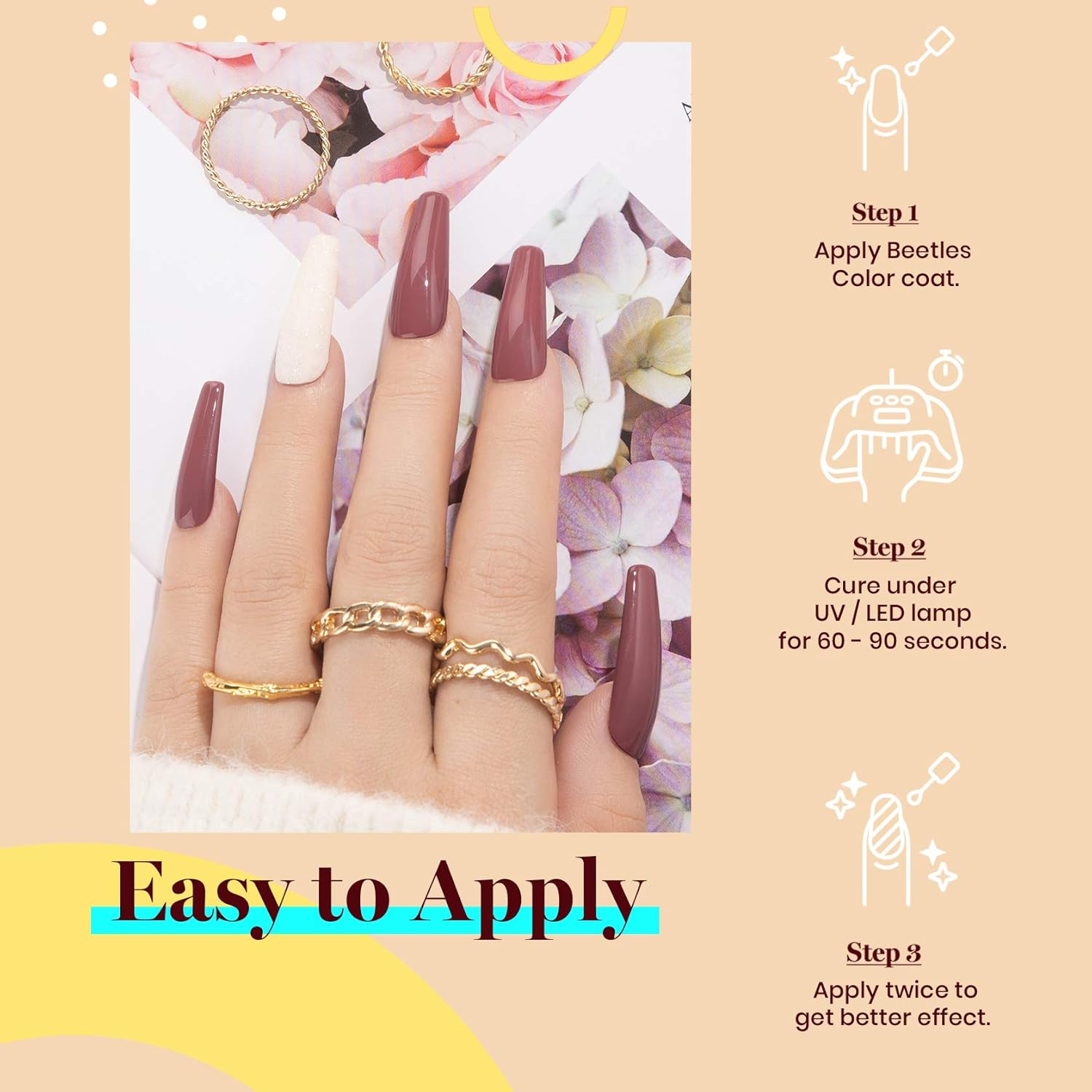 Beetles Gel Polish Gel Nail Polish, 1Pcs 0.5Oz 15Ml Dusty Rose Nail Polish Dried-Rose Dusty Pink Soak off UV LED Nail Lamp Nail Art Manicure Salon DIY Home Solid Gel Nail Design Decoration Valentine'S image number 3