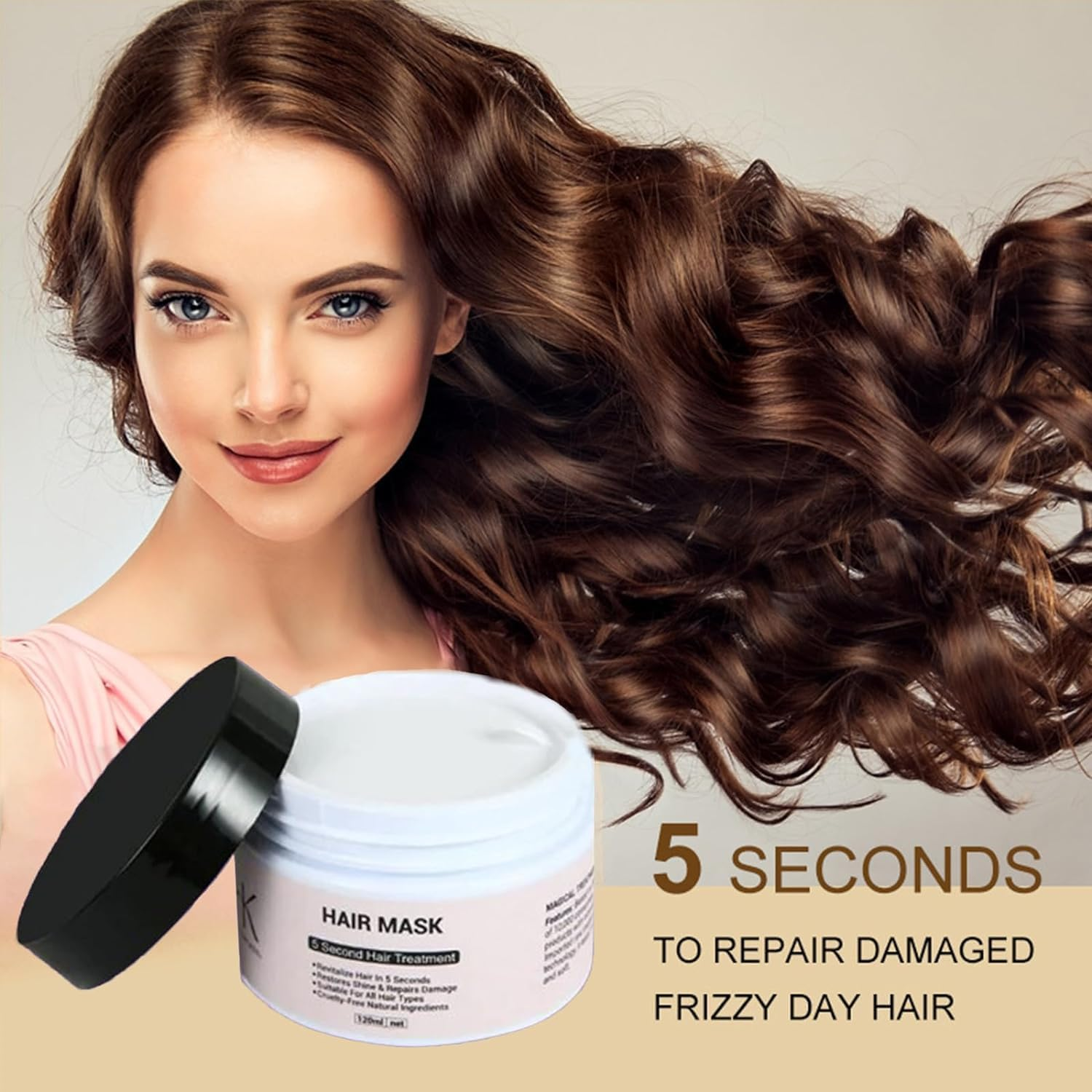 2Pcs Heykeratin 5 Seconds Magical Hair Treatment,Pure Keratin Repair Hair Mask,Instant Magical Hair Treatment for Dry Damaged Hair image number 1