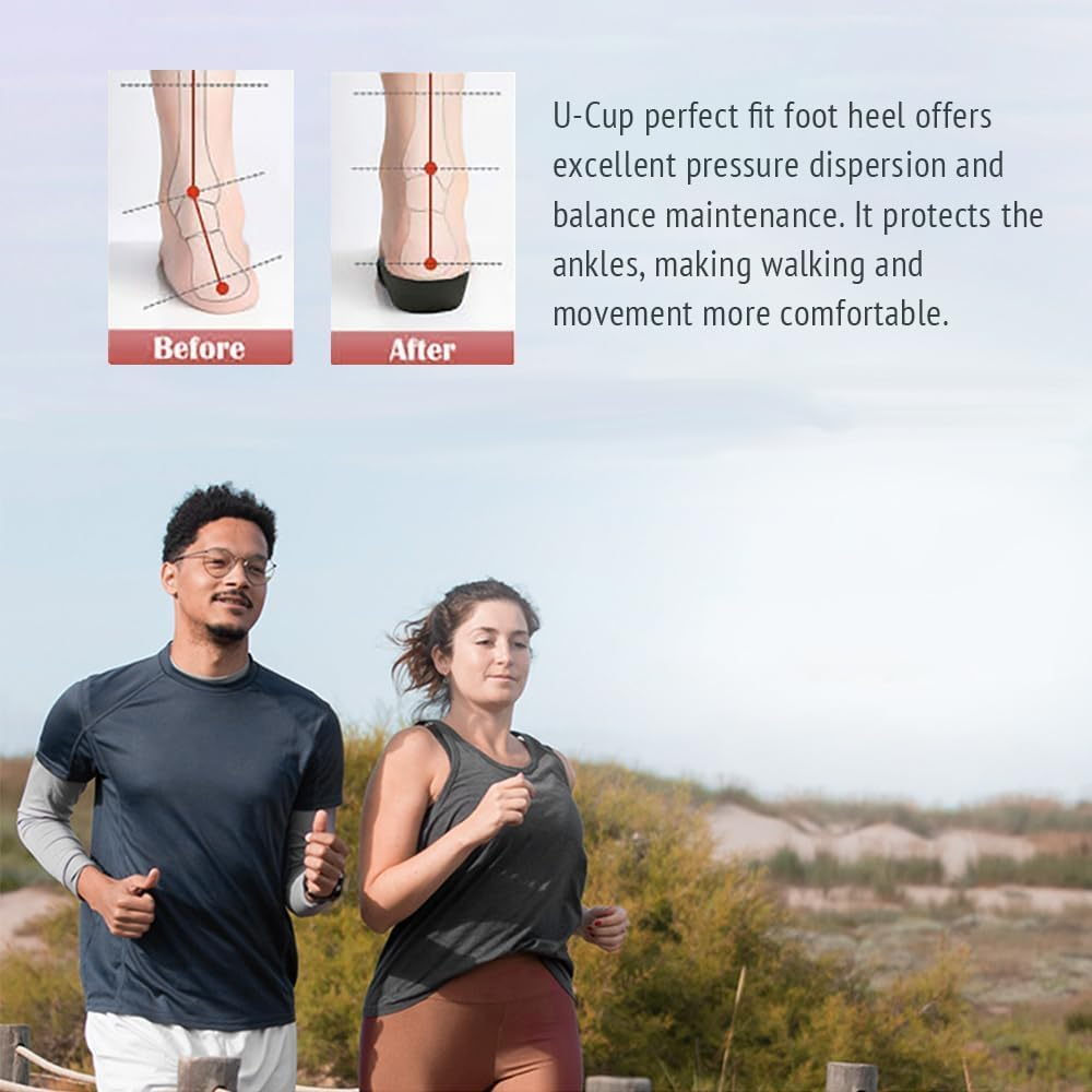 Orthopedic Arch Support Insoles for Flat Feet - XO Support Technology Plantar Fasciitis Pain Relief, Heel Cushion & Foot Correction, High Absorption Comfort Insoles for Leg Alignment (Black, L) image number 2