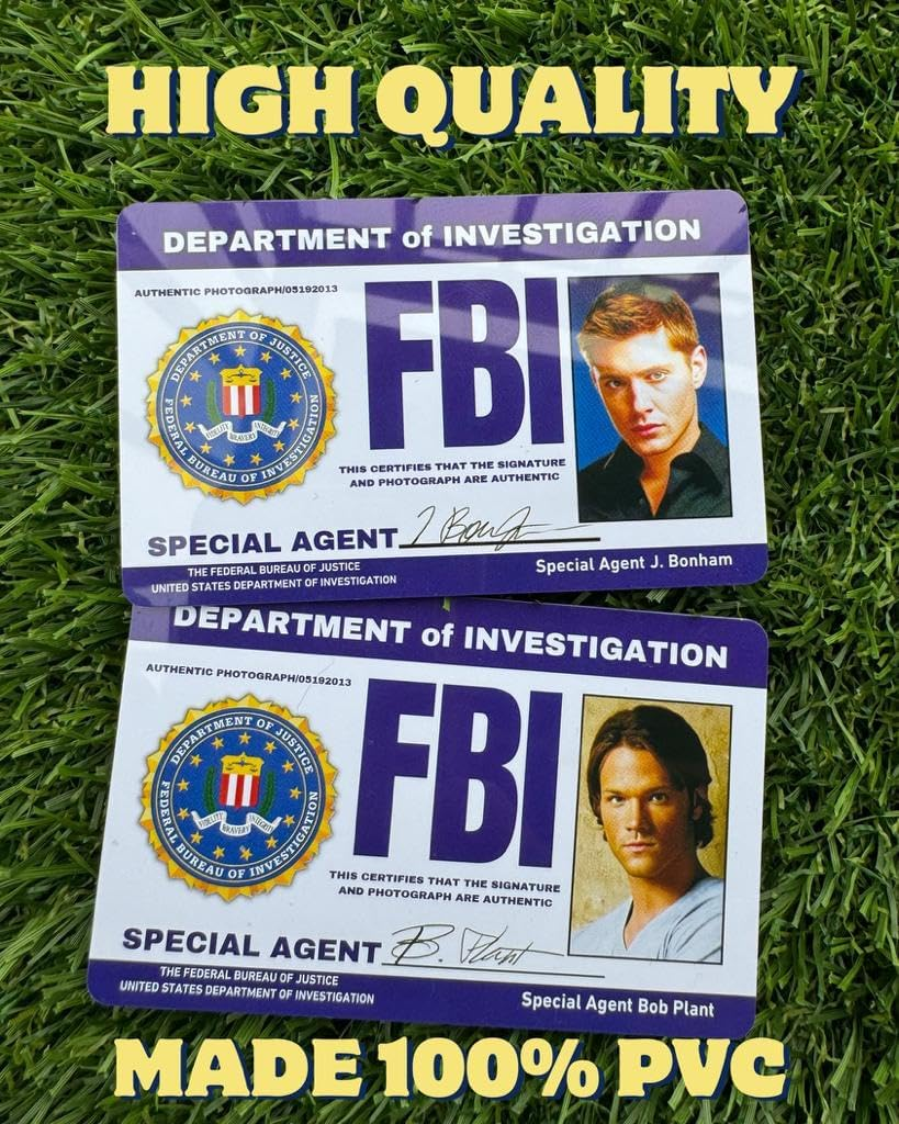 Pack of Supernatural Sam & Dean'S FBI License/Fake ID License/Double Sided/Great Complement for Costumes/Professional Quality: Funny Car Accesories/Funny Things image number 1