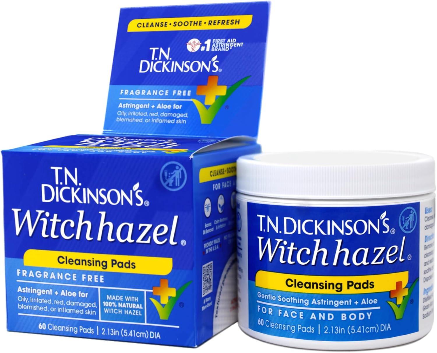 T.N. Dickinson'S Witch Hazel Cleansing Pads, 60 Count (Pack of 1)