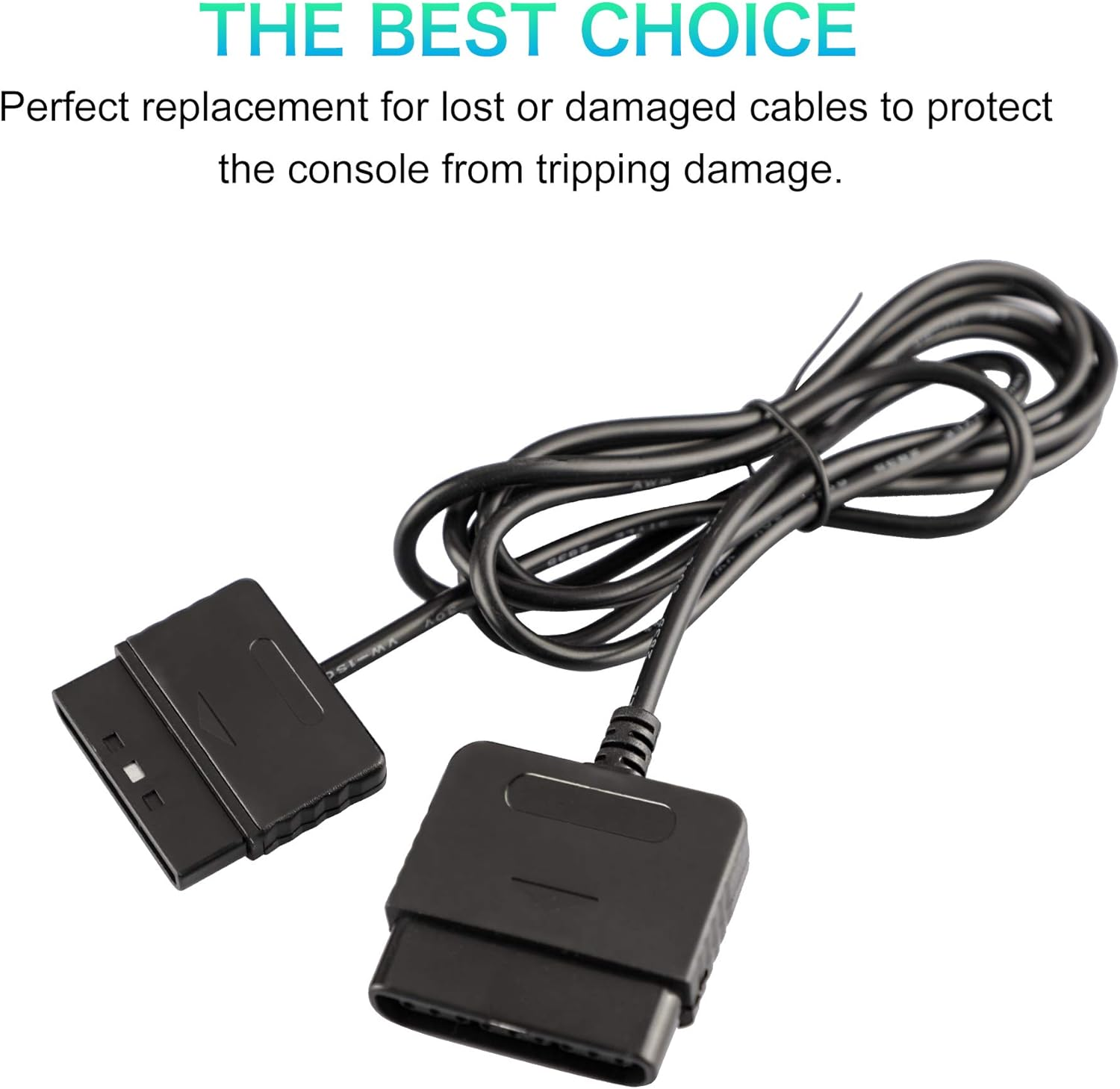 2Pack 6Ft Controller Extension Cable for PS2, 1.8M Controller Extension for Sony Playstation 2 PS2 Game Console image number 1