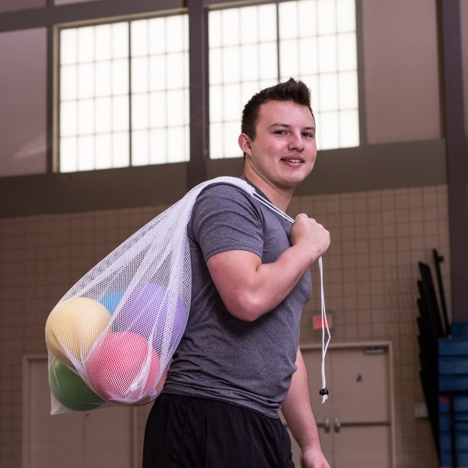 Champion Sports Rhino Skin Basic Dodgeball Set with Mesh Storage Bag image number 1