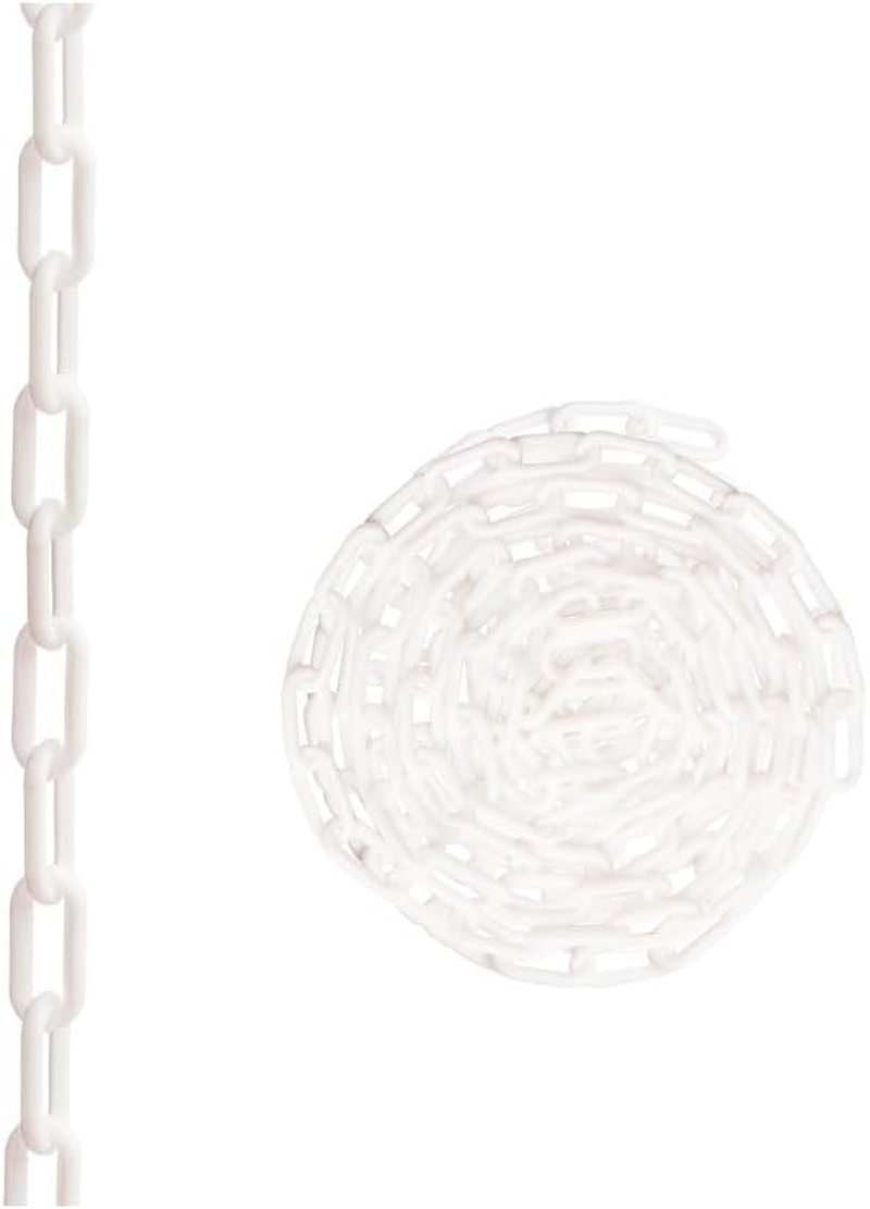 Naisfei Polyethylene Barrier Chain, White, 8 Mm Diameter 2 M Length Polyethylene Chain Barrier, Safety Link Chain Stanchion for Crowd Control at Driveway Elevator Parking Lot. image number 1