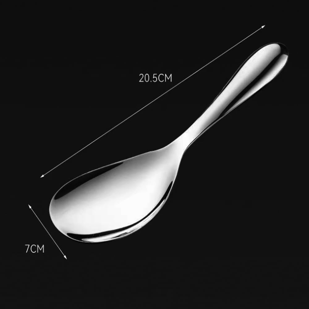 3 Pcs Stainless Steel Spoon- Non-Cooker Spoon, Scooper for Perfect Serving & Stirring Cooking Utensil Rice Servers Soup Ladle Oil Skimmer for Rice Maker Kitchen Tool image number 6