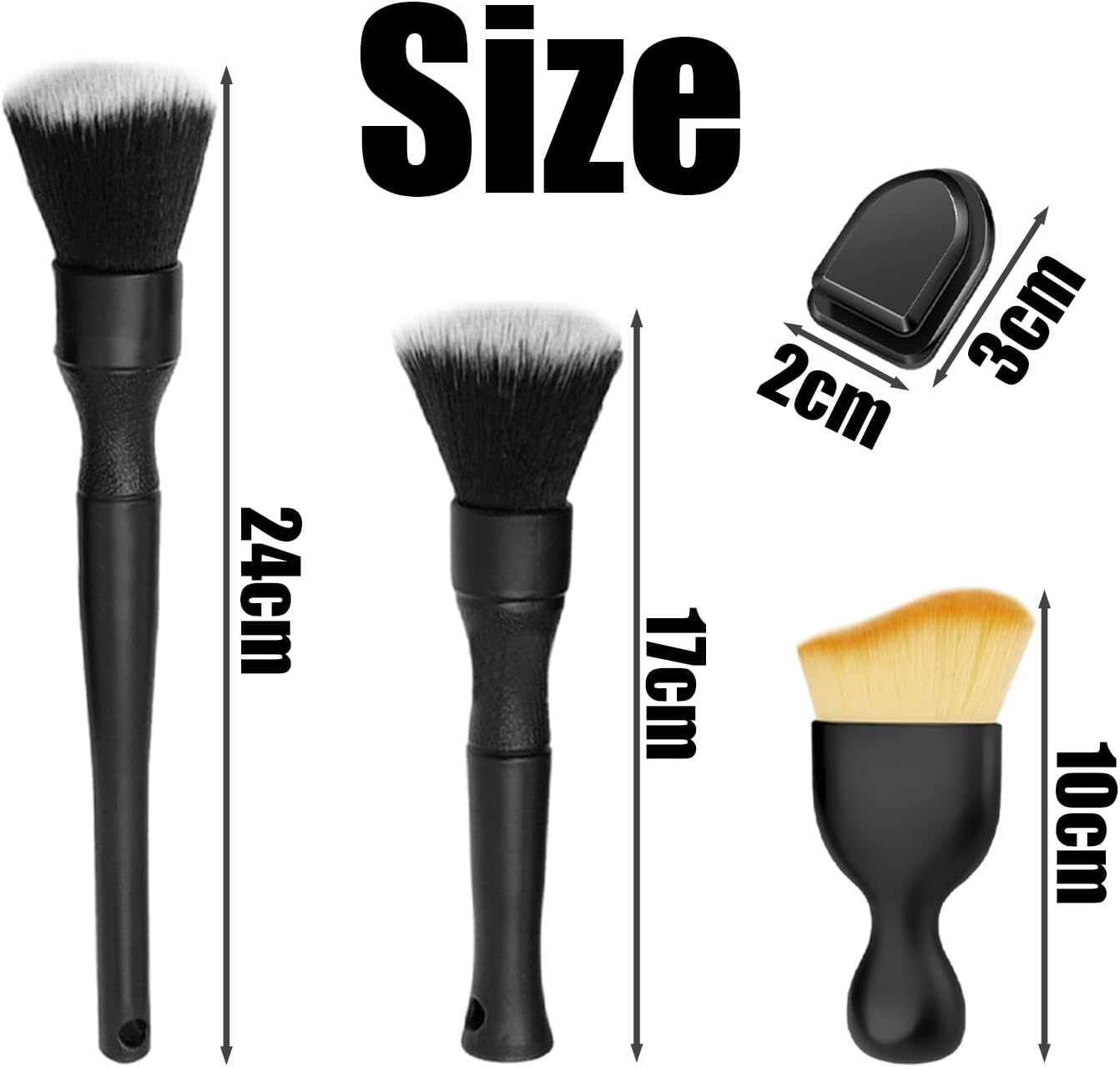 3 Pieces Car Brushes and 2 Parts Hooks, Car Cleaning Tools, Car Acid Brushes, Car Care Supplies. image number 1