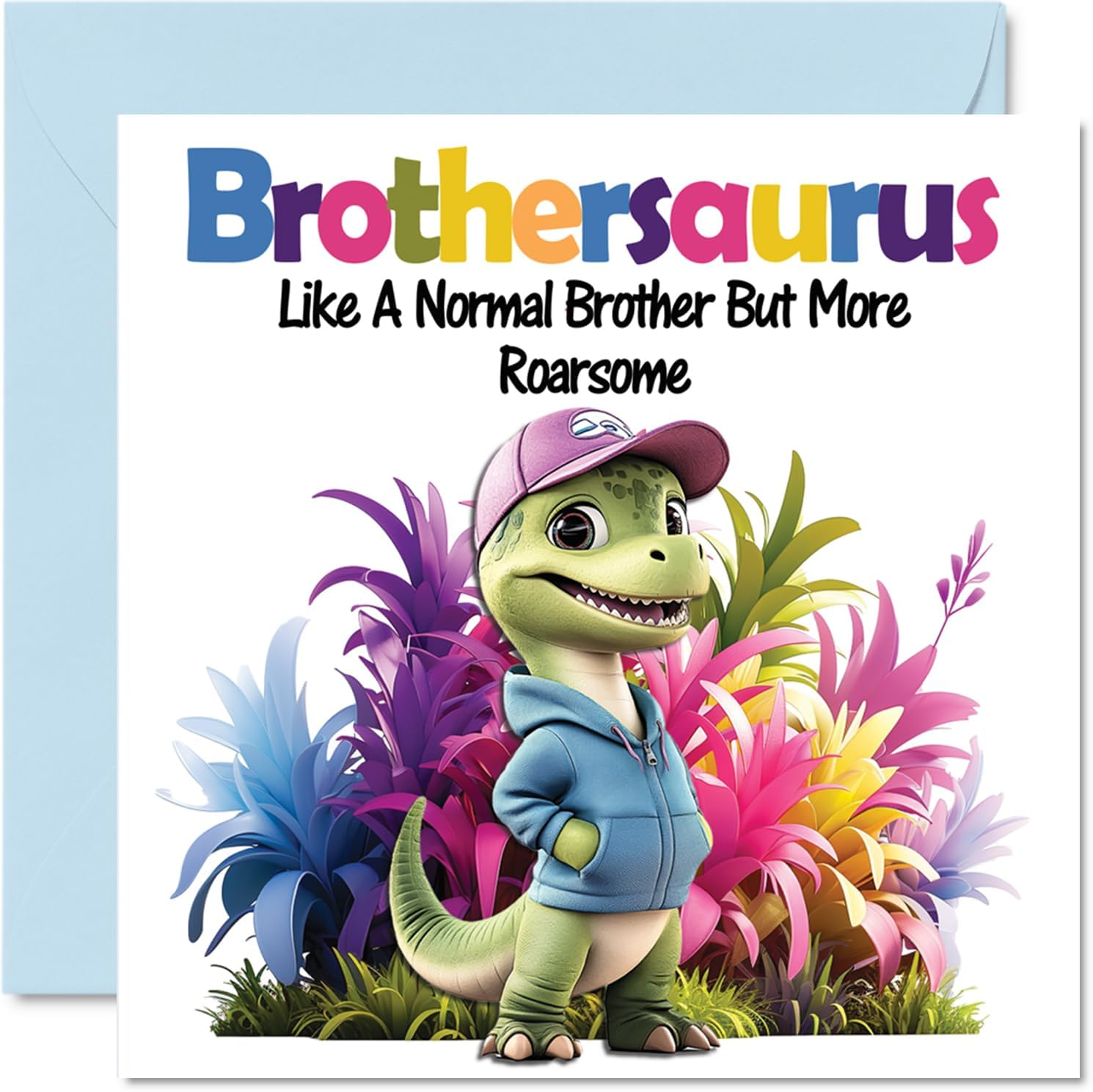 Granny Birthday Card - Roarsome Grannysaurus - Happy Birthday Card for Granny Gran from Grandson Granddaughter, 145Mm X 145Mm Dinosaur Bday Greeting Cards