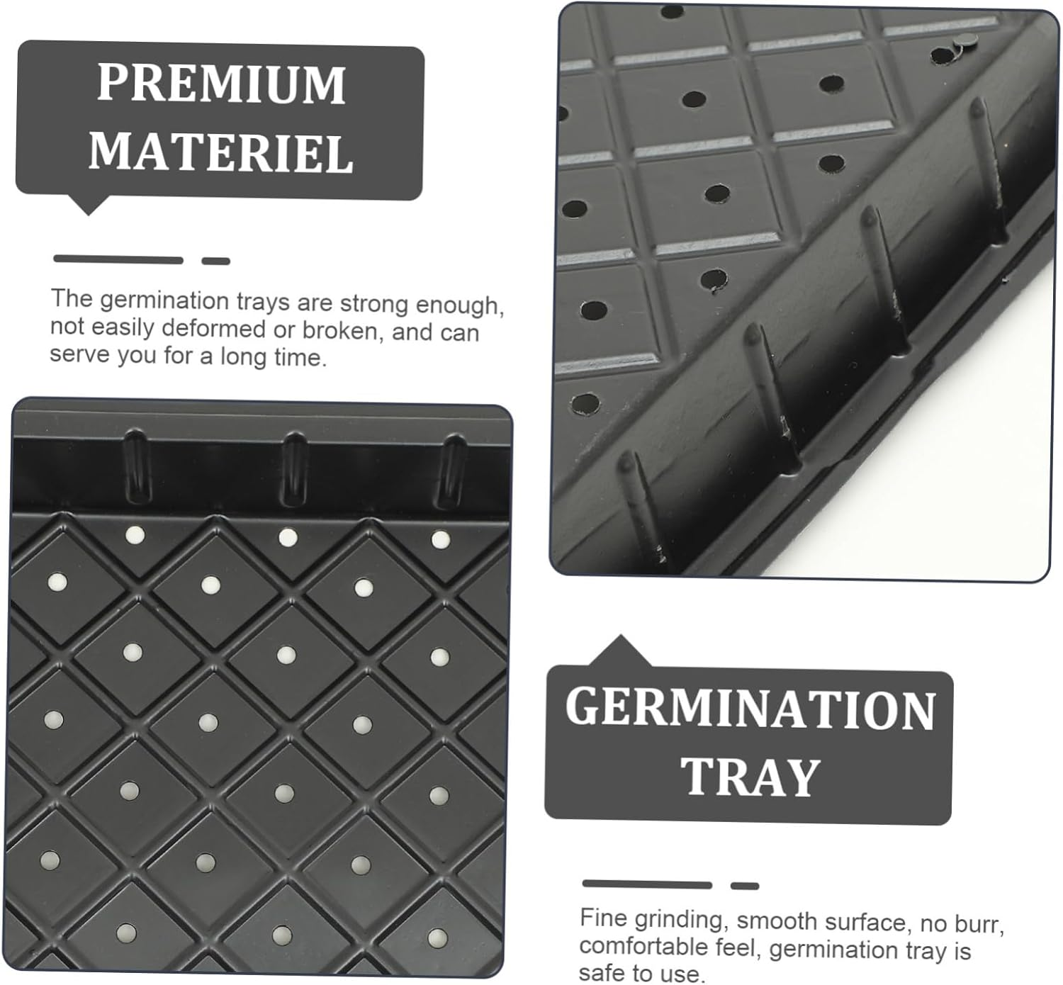 CIYODO Germination Tray Plant Growing Tray for Indoor Gardening Starting Accessory with Drainage Holes Reusable Nursery Supply for Flower Seedlings and Vegetable Propagation 5Pcs image number 5