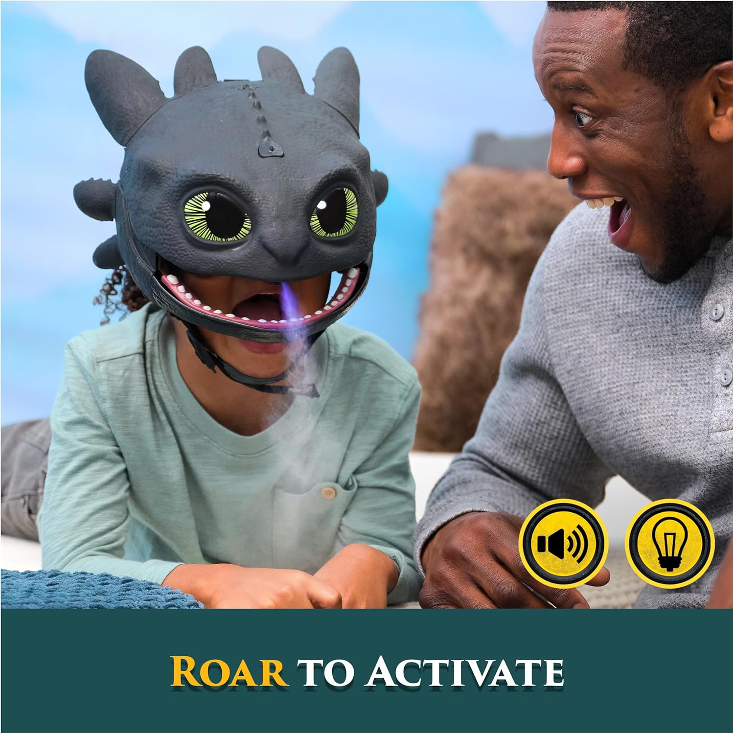 Dreamworks Dragons How to Train Your Dragon, Electronic Blast & Roar Toothless Mask, Kids Dress up & Pretend Play Costumes for Boys & Girls Ages 4 & Up