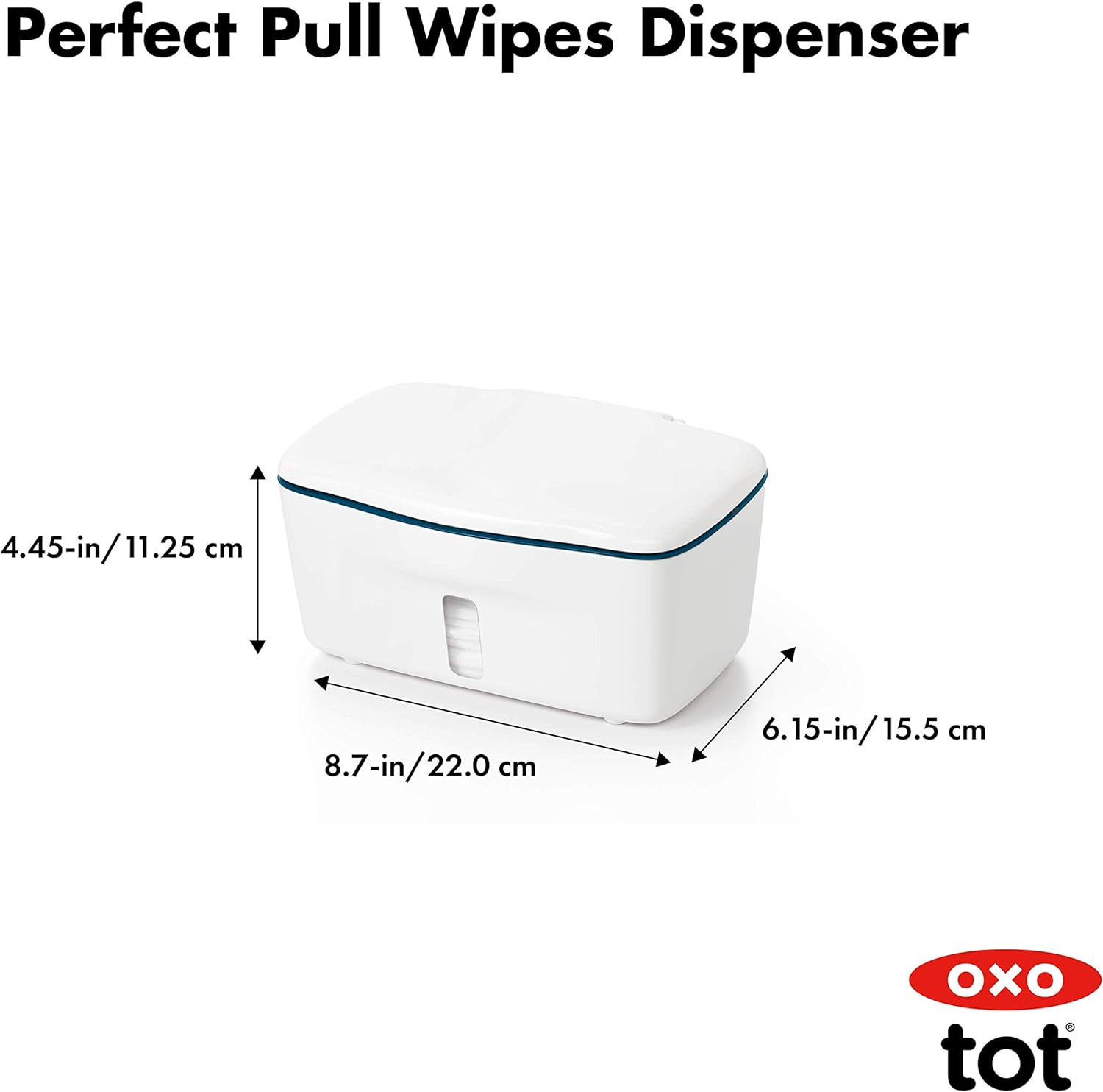 OXO Tot Perfect Pull Wipes Dispenser, Navy, 1 Count (Pack of 1) - Navy image number 2