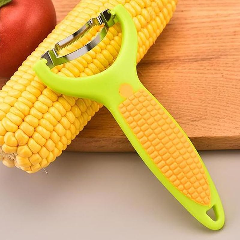 WADY 1Pcs Stainless Steel Corn Peeler &ndash; Durable & Efficient Kernel Remover Tool for Corn on the Cob, Easy-To-Use Dishwasher Safe Kitchen Gadget,Green image number 3