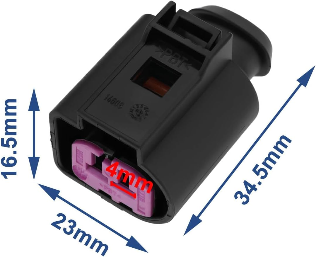 Ecsing 2 Set 2-Pin Sealed Female Repair Plug Connector 1J0973772 Alternator Compatible with Audi Compatible with VW Compatible with Seat Compatible with Sokda
