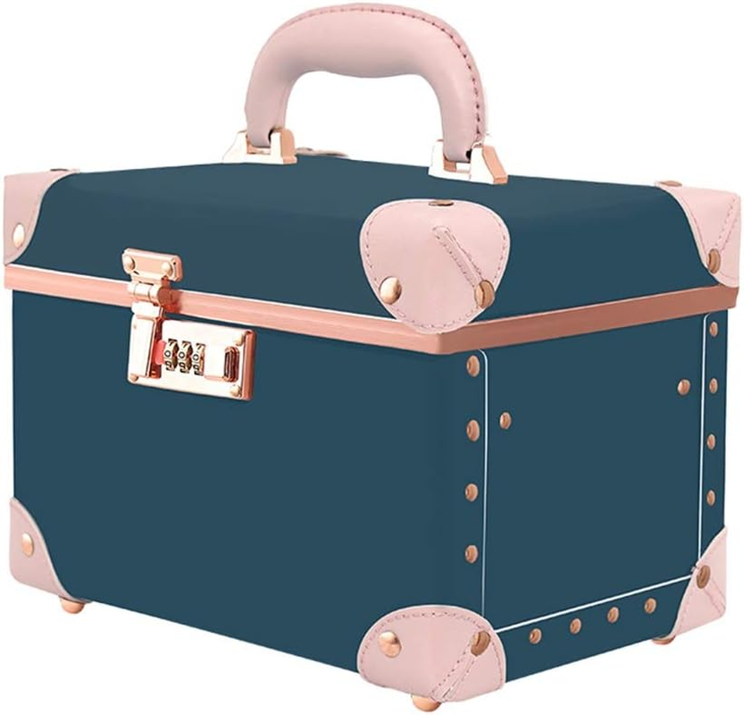 Decorative Boxes Vintage Suitcase, Handmade Leather Suitcase Cosmetic Bag Photography Props Travel Festival Gift 3-Tooth Combination Lock, 5 Styles GGYMEI /735 image number 2