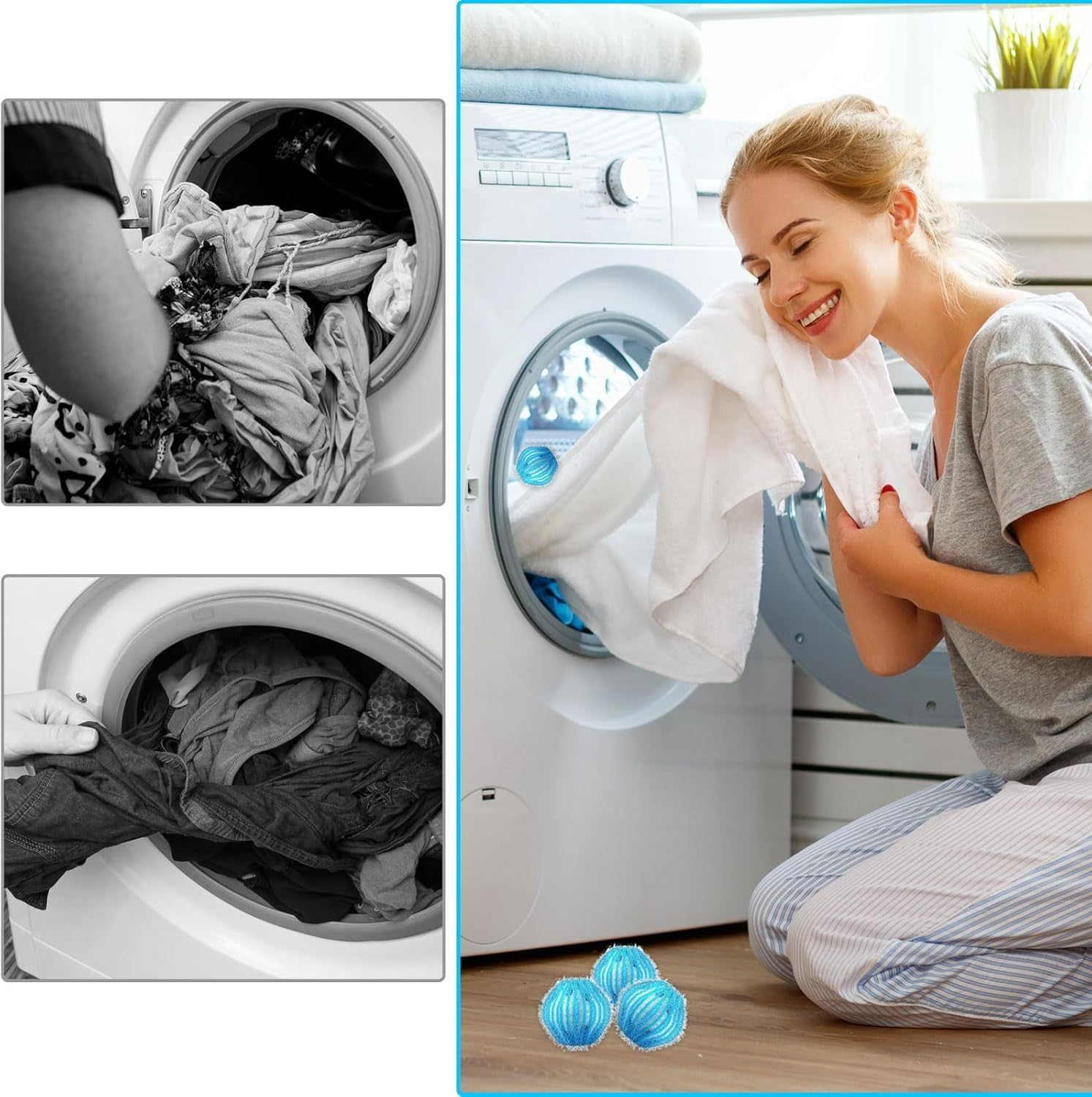 Washing Machine Hair Catcher Balls, 12Pcs Dryer Washing Balls Hair Lint Remover Laundry Ball, Reusable Pet Hair Fur Catcher Balls for Laundry Washing image number 3