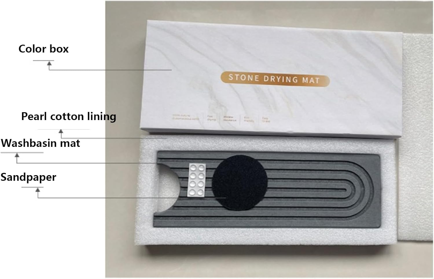 Sink Splash Guard Kitchen Sink Mat - 24 in Diatomite Stone Drying Mat，Water Absorbing Stone Tray for Sink，Stone Drying Mat Kitchen image number 1