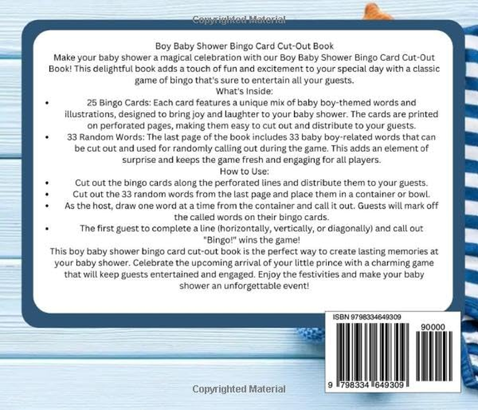 Baby Shower Bingo: It'S a Boy