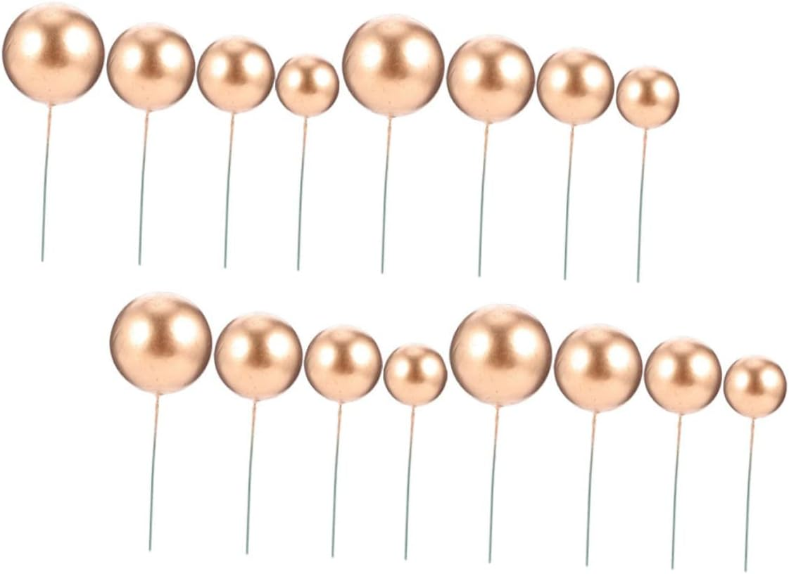 40Pcs Baked Decorative Balls Party Cake Toppers Cupcake Picks Birthday Party Cake Ornaments Pick Decor