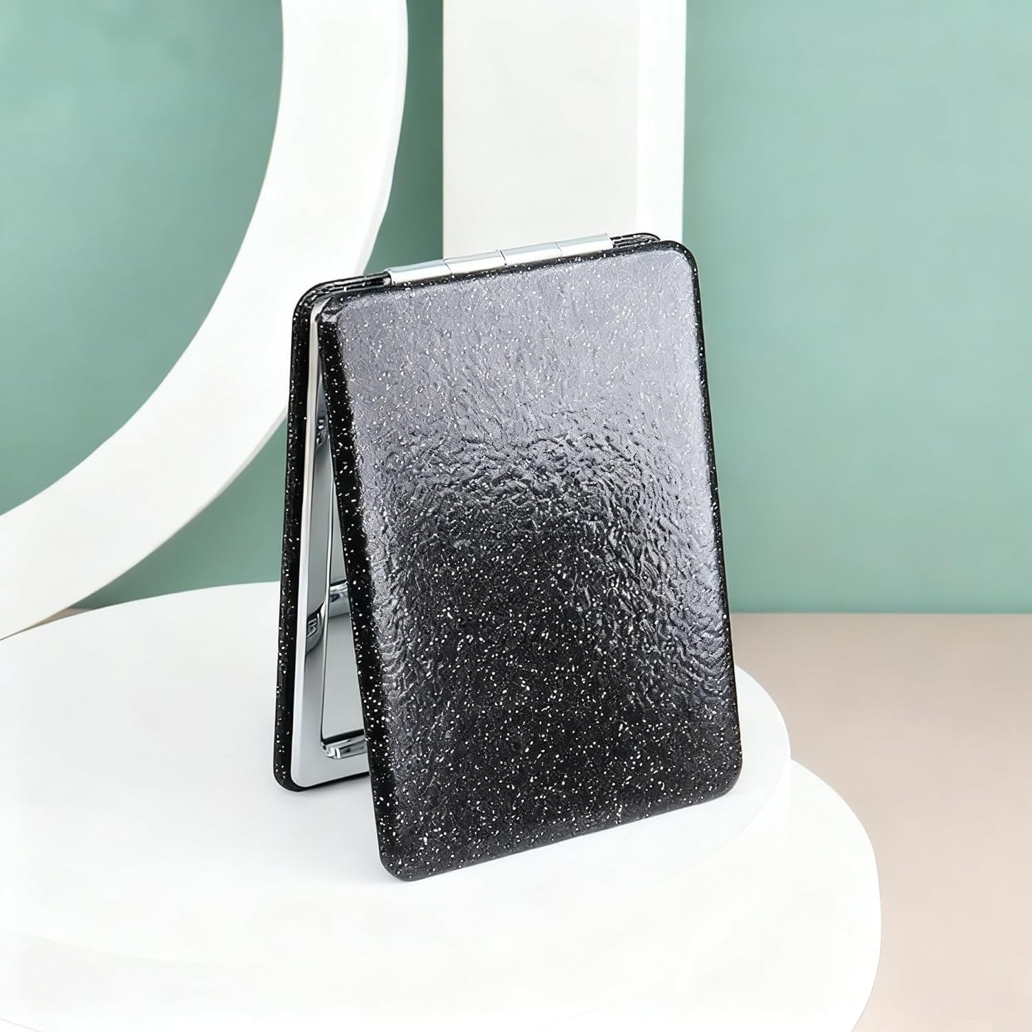 Yimaneili Mini Makeup Mirror, Travel Folding Double-Sided Magnifying Makeup Mirror, Portable Makeup Mirror and Beauty Mirror, Suitable for Daily, Work and Business Use by Both Men and Women.