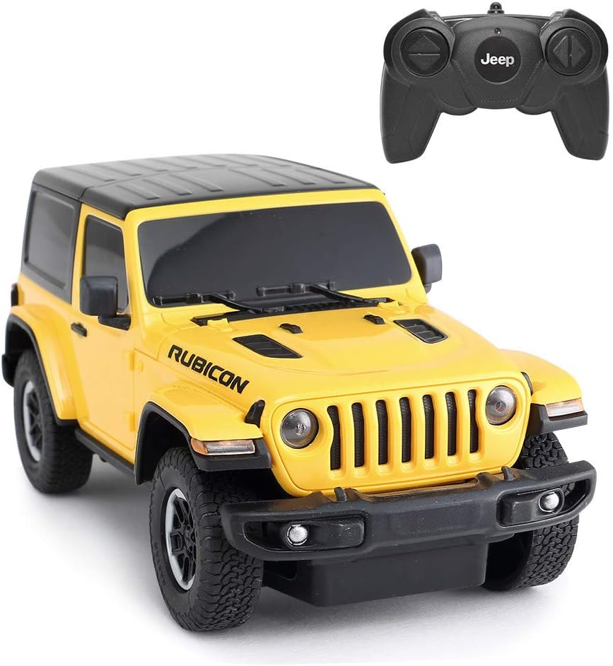 Jeep Wrangler Toy, Rastar 1/24 Scale Jeep Wrangler JL Remote Control RC Car, Jeep Rubicon Model Vehicle for Kids, Yellow image number 4