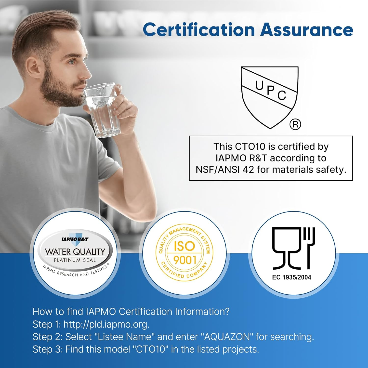 1 Micron 2.5" X 10" Whole House CTO Carbon Water Filter Cartridge Replacement for under Sink Water Filter System, Dupont WFPFC8002, WFPFC9001, FXWTC, SCWH-5, WHEF-WHWC, WHCF-WHWC, AMZN-SCWH-5, 3Pack image number 6