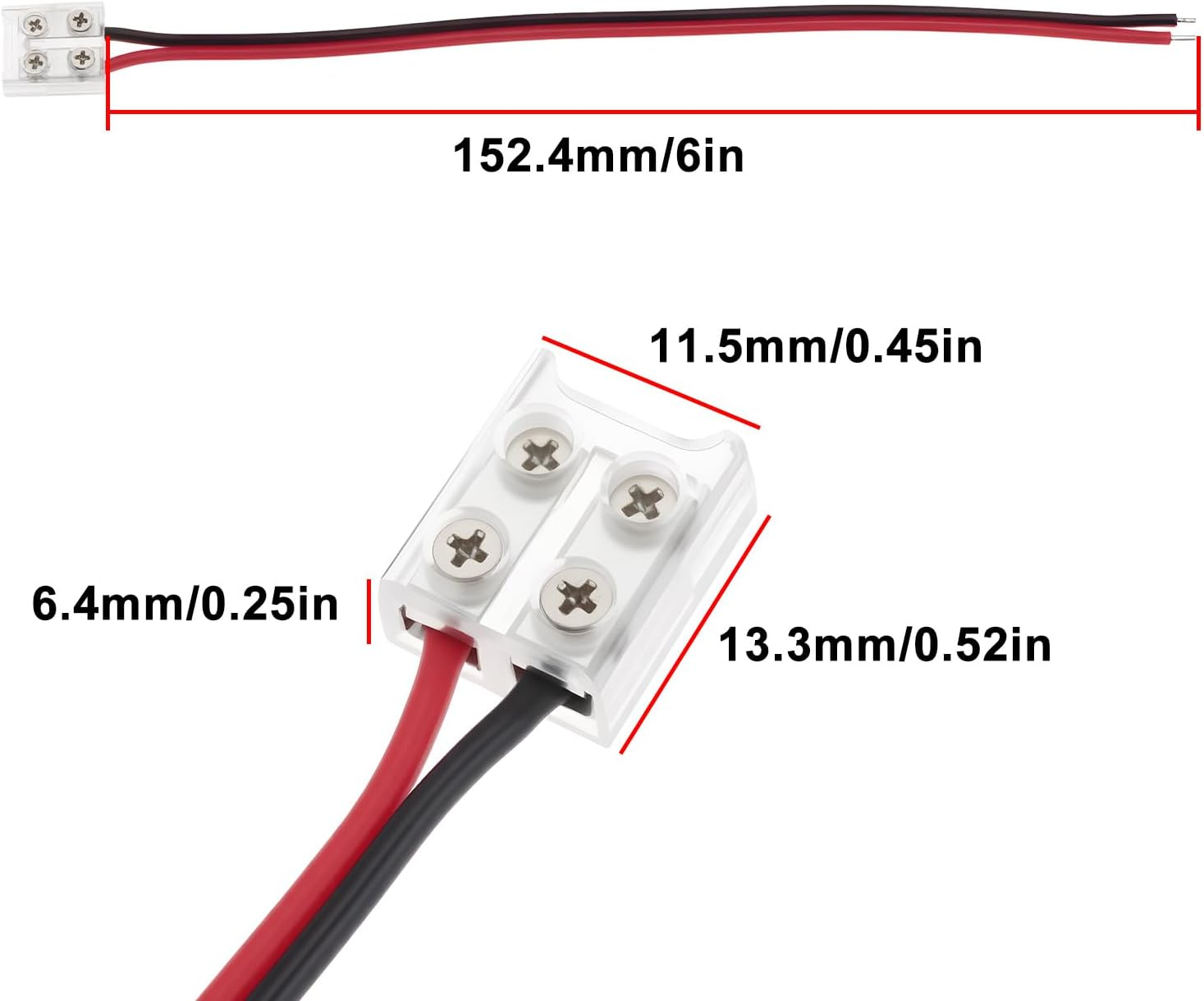 Be in Your Mind Pack of 10 2 Pin Solderless Light Strip Connectors Compatible with Fluflux 3W/Ft Compatible with 8Mm COB LED Strip Lights image number 1