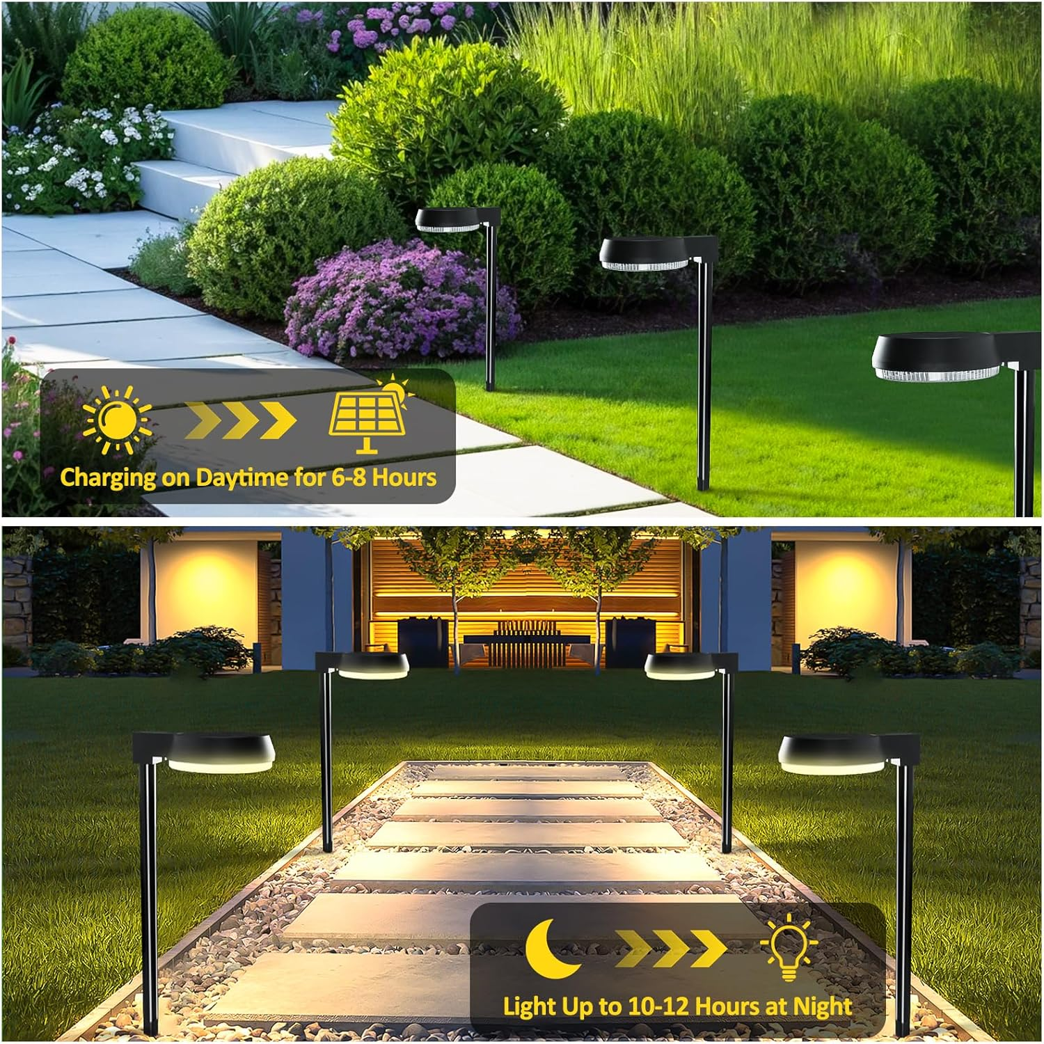 Super Bright Solar Pathway Lights Outdoor 200LM 2 Pack, 31.5 Inch Solar Light LED Landscape Lighting Waterproof Decorative for Garden Ground Lawn Yard Walkway image number 5