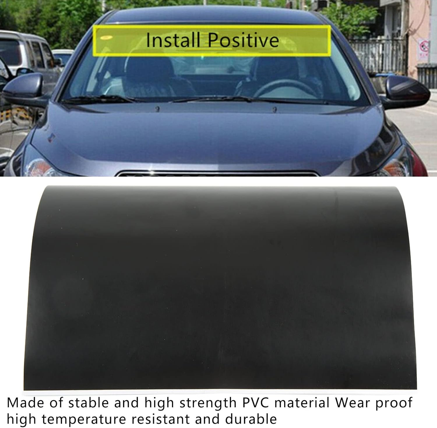 Enhance Car Appearance with 130 X 20Cm Matte Black PVC Sun Strip, Heat Resistant. Easy to Install Universal Windscreen Sun Sticker, Ensuring Safe Driving image number 5