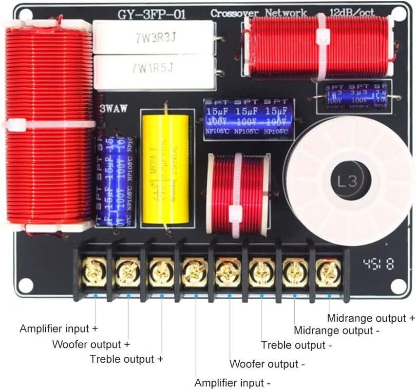 JINGERL 200W 3Ways Audio Speaker Crossover Treble+ Midrange+ Bass Independent Filter Frequency Divider for Home Theater Sound DIY image number 4