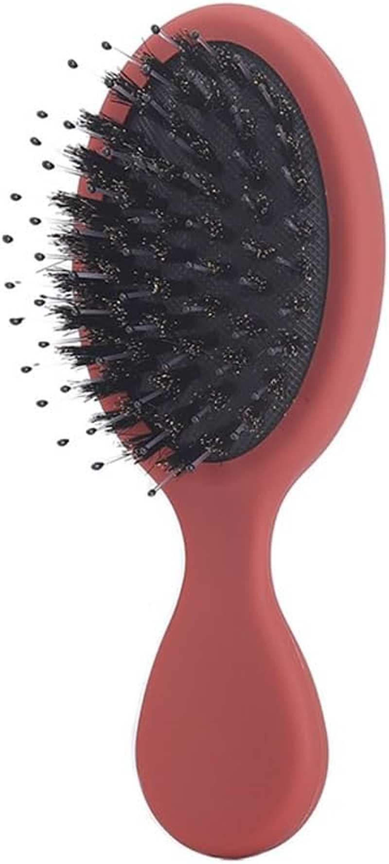 Hair Brush, Travel Pocket Small Boar Bristle Comb, Mini Portable Detangling Brushes for Baby Kids, Adults, Styling Hair Care Tools (Black)