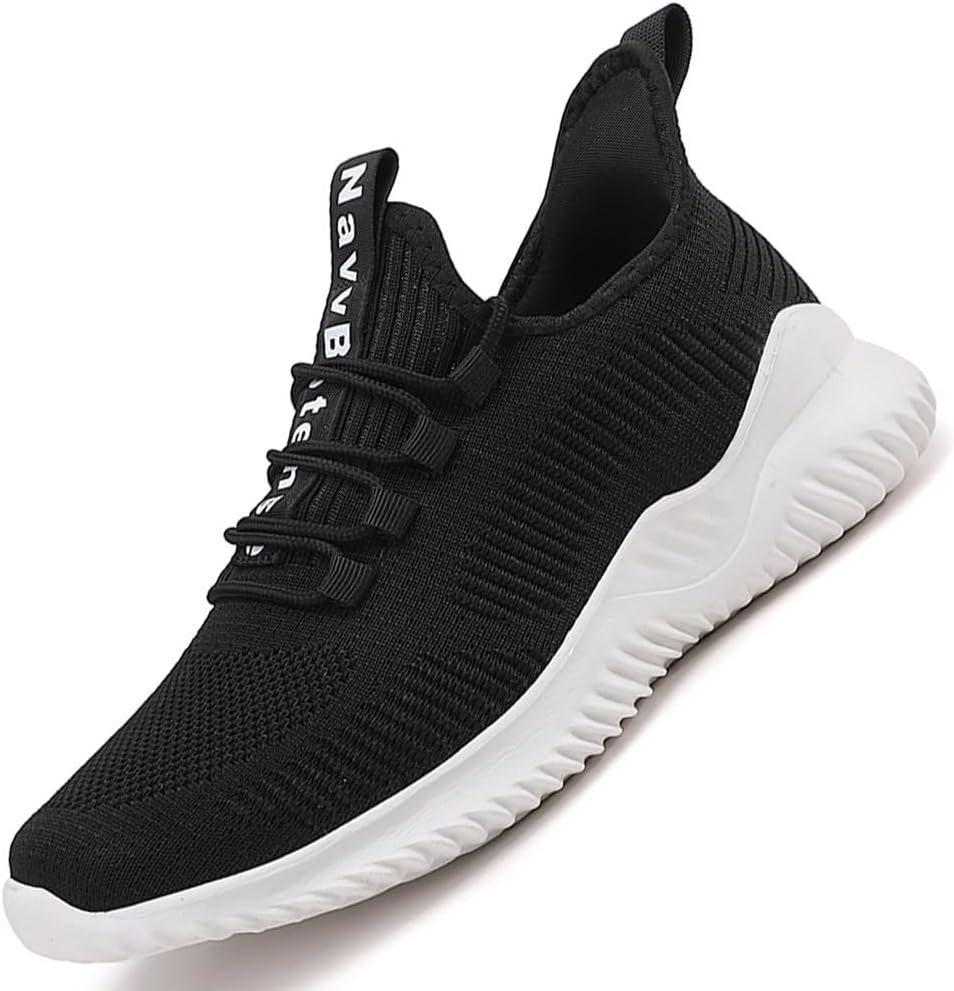 Men'S Running Shoes Non Slip Walking Sneakers Sports Fashion Casual Dress Footwear Mesh Breathable Lightweight Tennis Gym Athletic