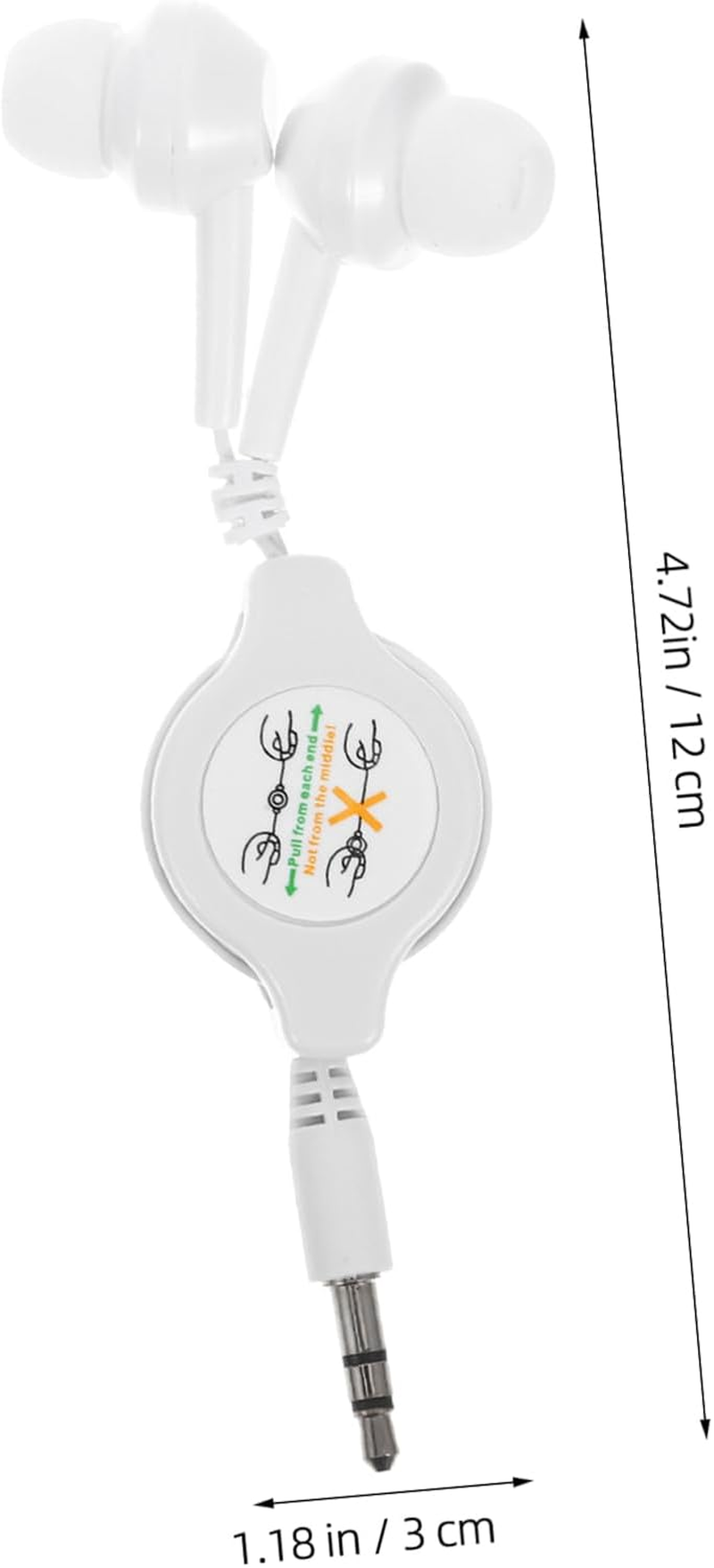 Housoutil Ear Headphones Double Pull Telescopic Lightweight Comfortable Earphones for Music Travel Gym White image number 3