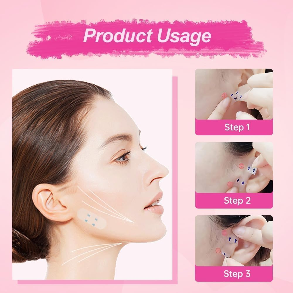 Face Tape Lifting Invisible,Face Lift Tape Invisible, Turkey Neck Tape Face Lifter Tape for Makeup Facelift Tape Instant Face Lift Facial Tape for Women Double Chin Jowls Eyebrow Sagging Skin (240PCS) - 360Pcs image number 4